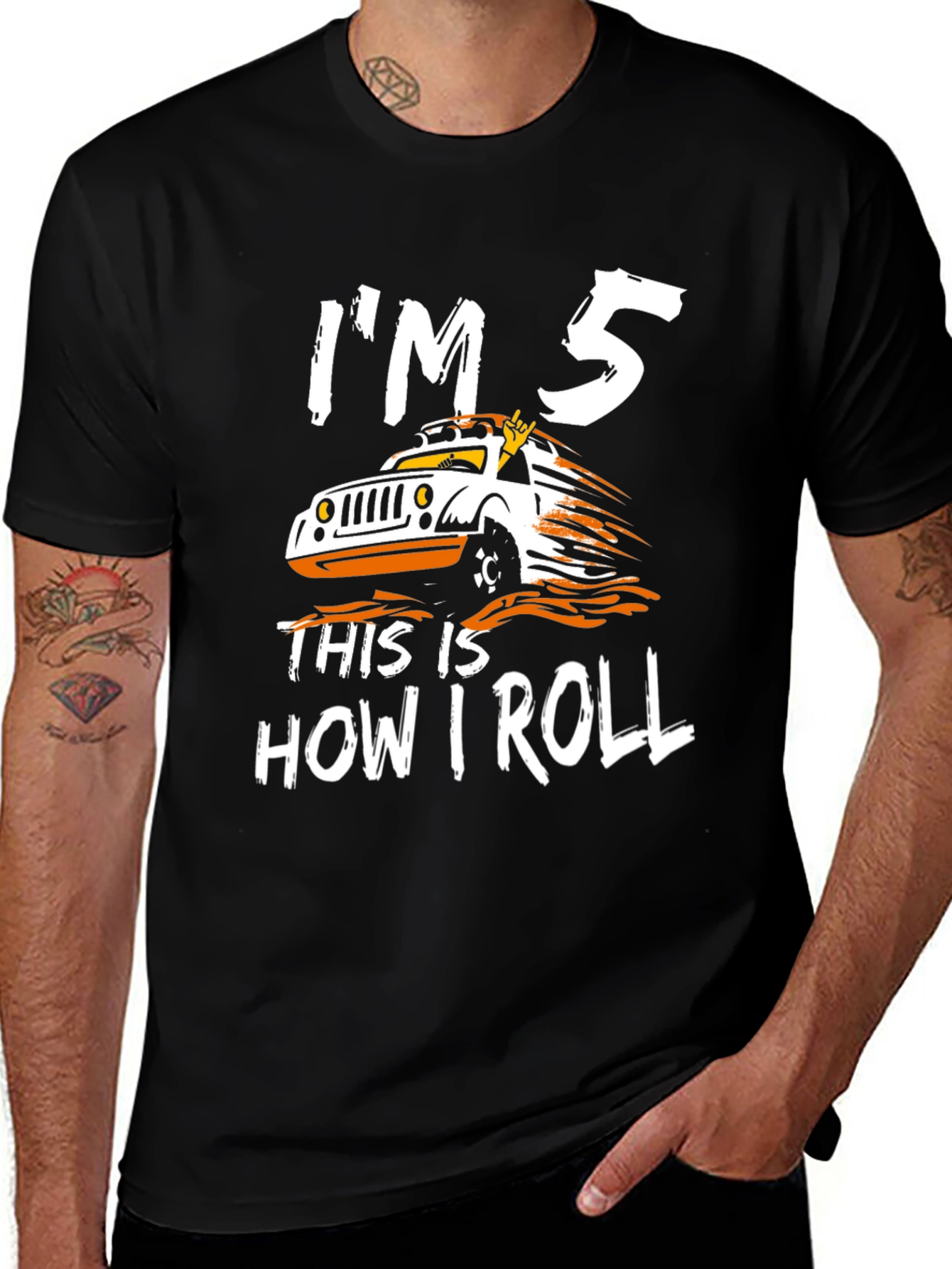Variant 23 of I'm 5 This is How I Roll Jeep Birthday T-Shirt