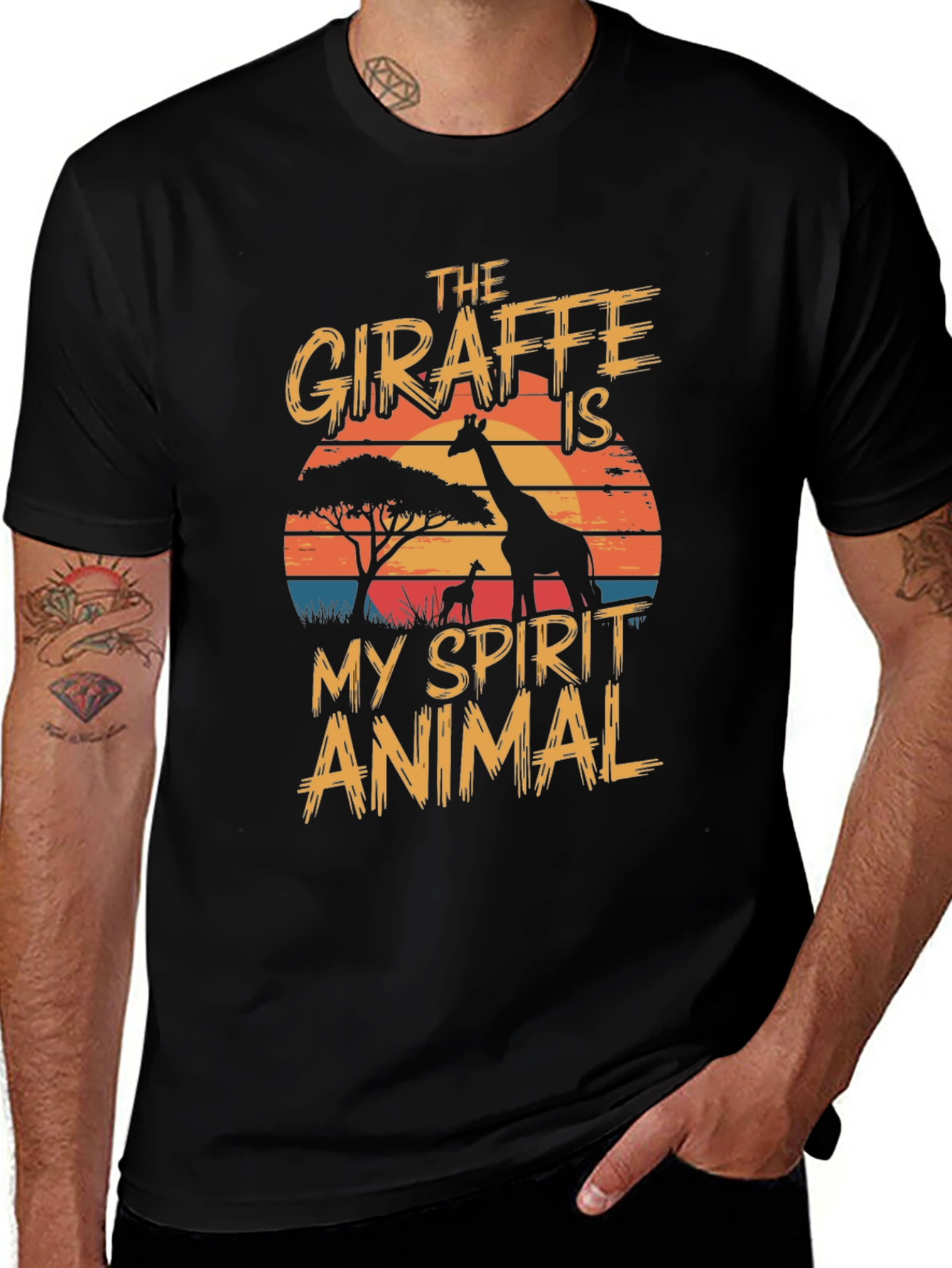 Variant 17 of Giraffe Spirit Animal Graphic T-Shirt