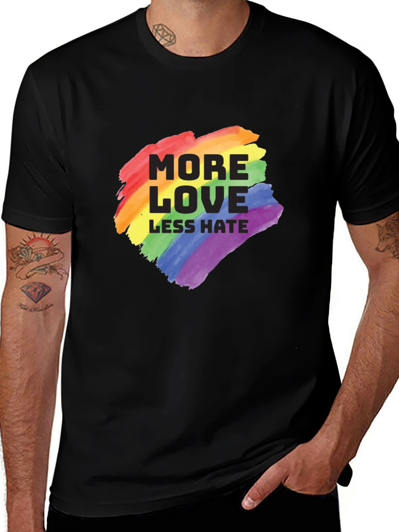Variant 3 of More Love Less Hate Rainbow Pride T-Shirt