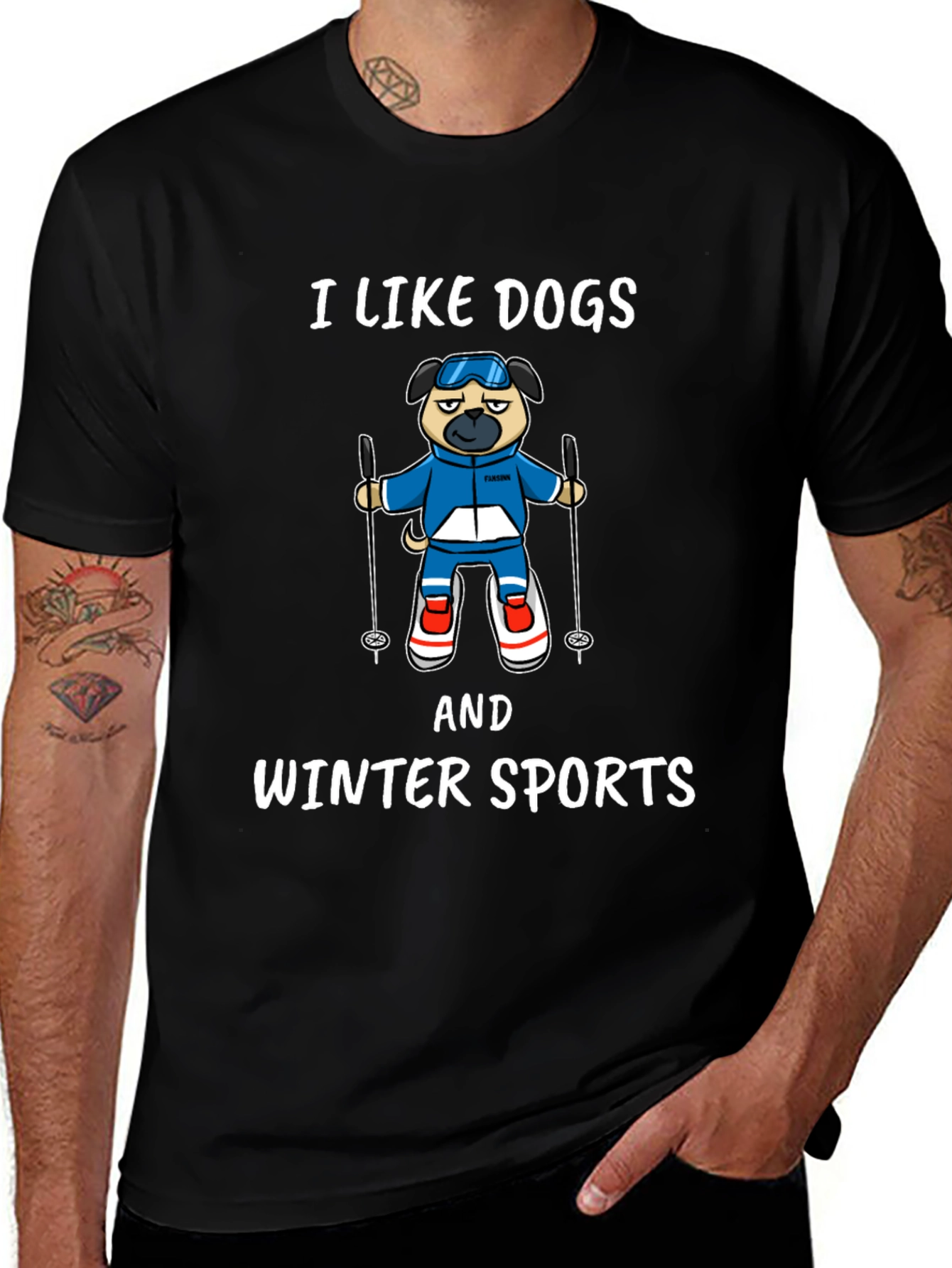 Variant 26 of I Like Dogs & Winter Sports T-Shirt