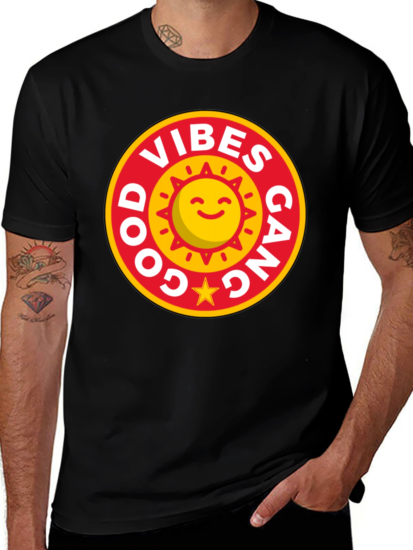 Variant 12 of Good Vibes Gang Graphic Tee - Trendy Casual Comfort
