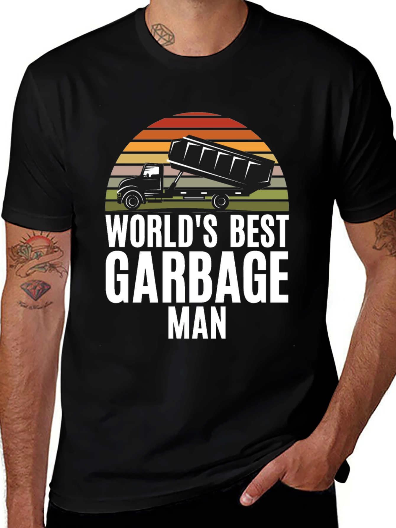Variant 29 of World's Best Garbage Man Black Graphic T-Shirt