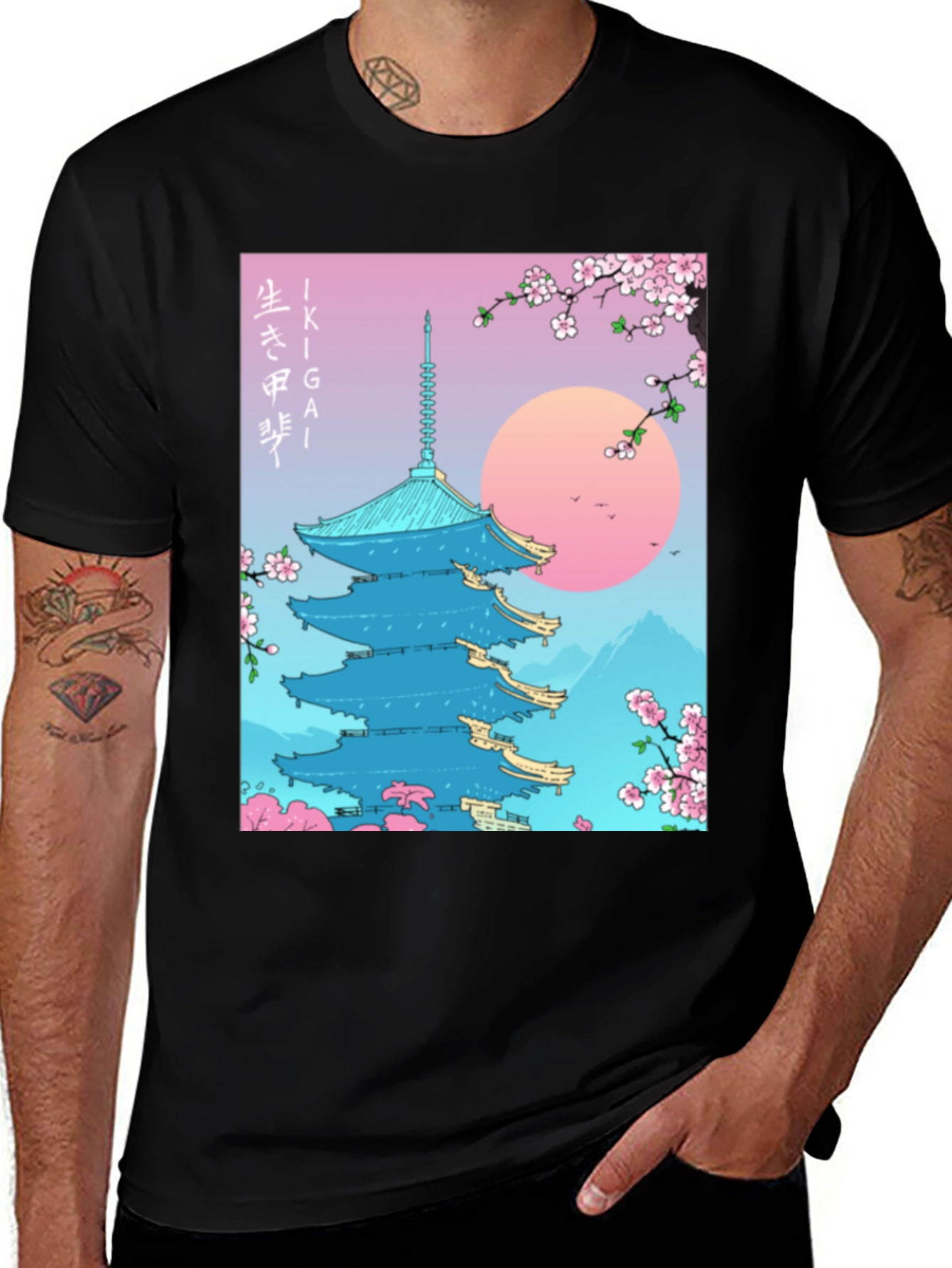 Variant 11 of Ikigai Japanese Temple T-Shirt