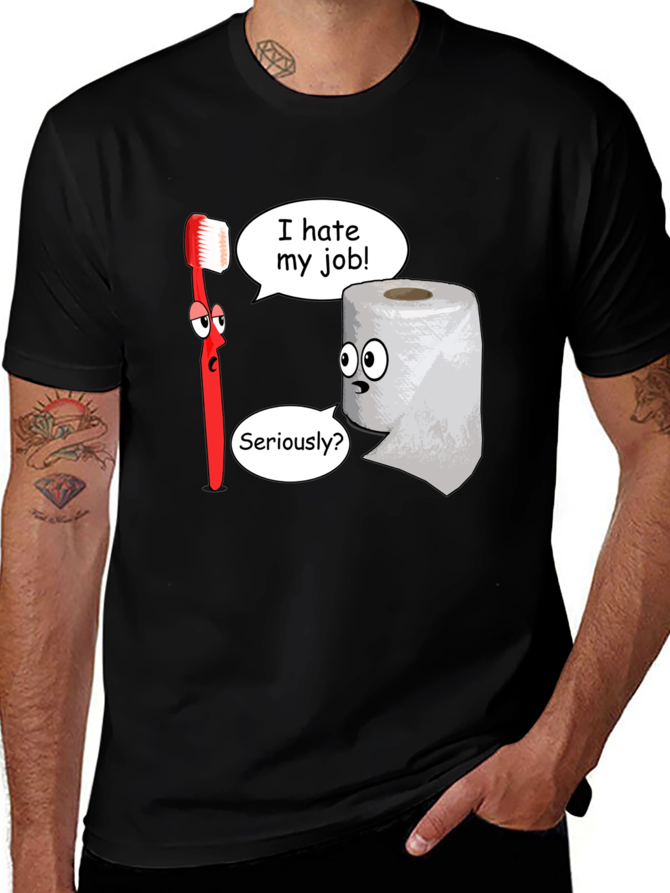 Variant 8 of Funny Toothbrush & Toilet Paper T-Shirt - Job Humor