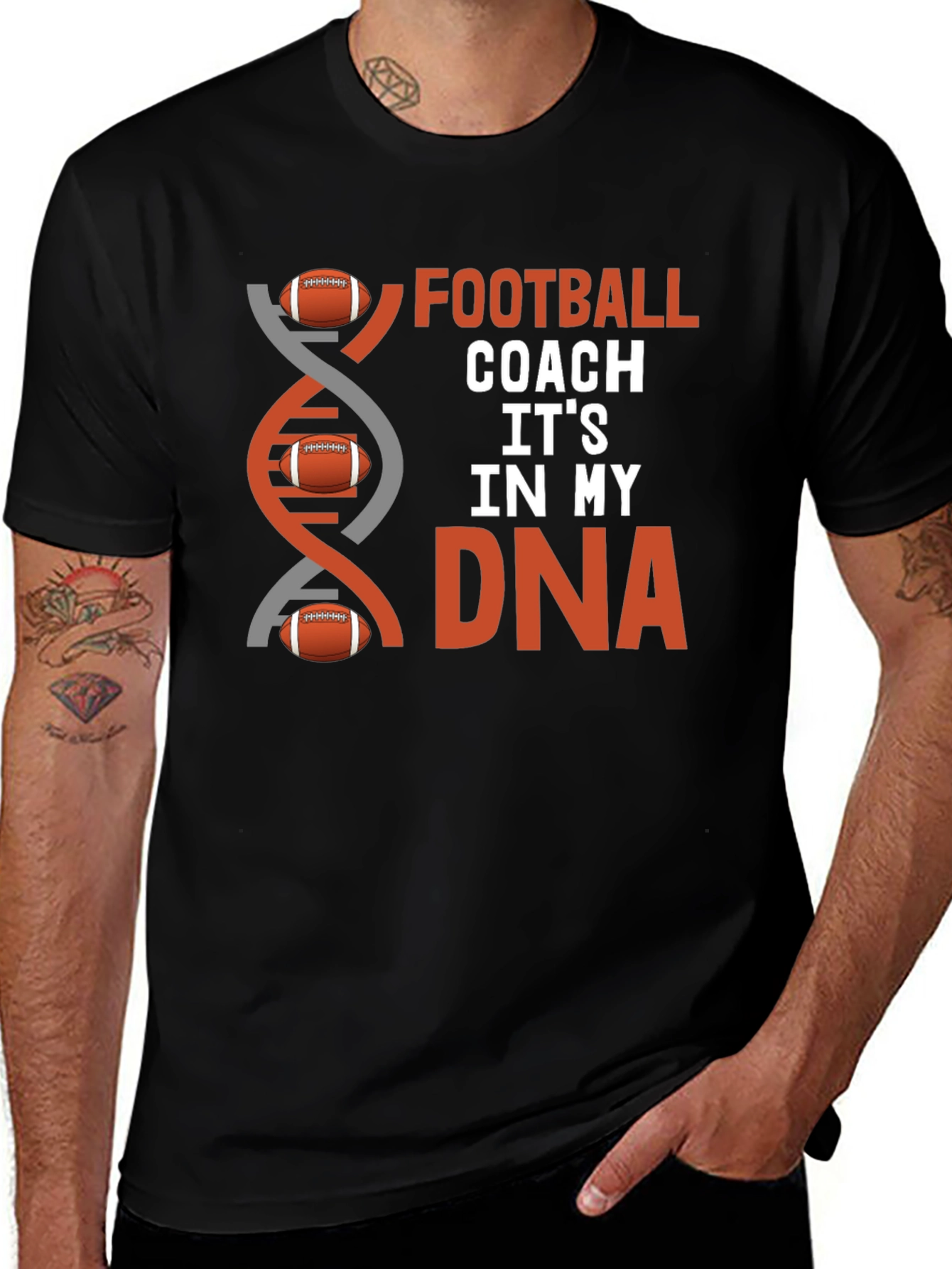 Football Coach DNA T-Shirt - Gridiron Passion