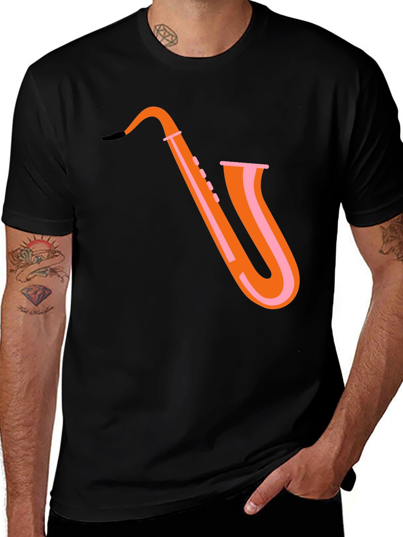 Variant 19 of Saxophone Graphic Tee - Trendy Music Shirt