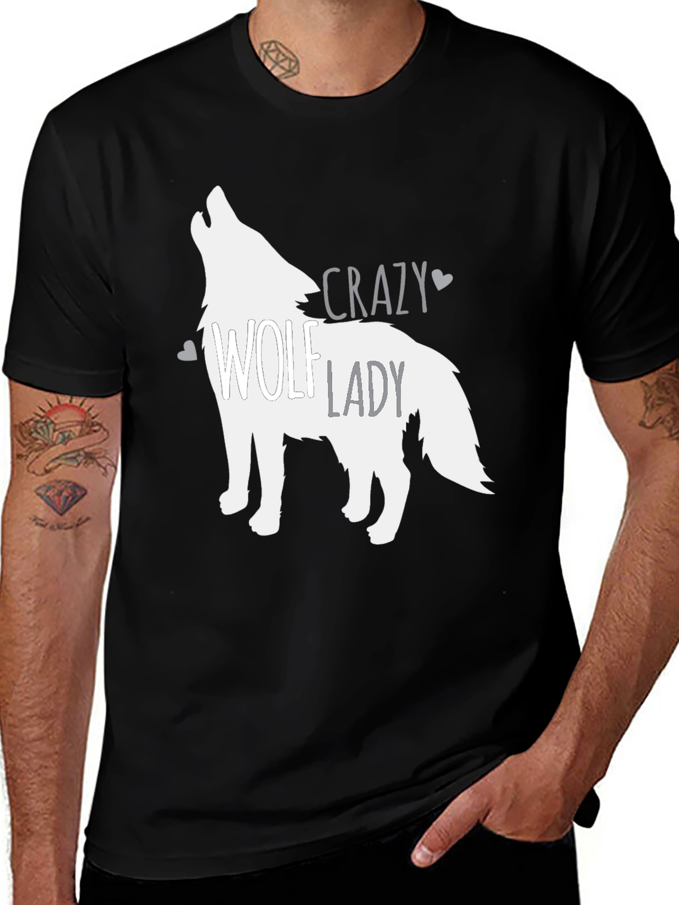 Variant 2 of Crazy Wolf Lady Graphic Tee