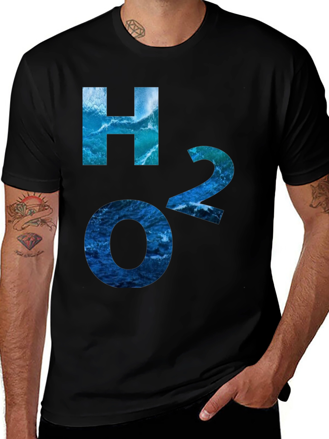 H2O Water Molecule Graphic Tee - Cool Science Shirt