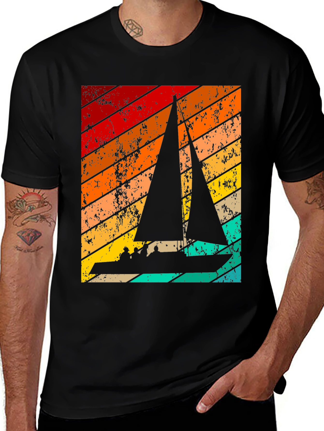 Variant 16 of Vintage Sailboat T-Shirt - Retro Sailing Design