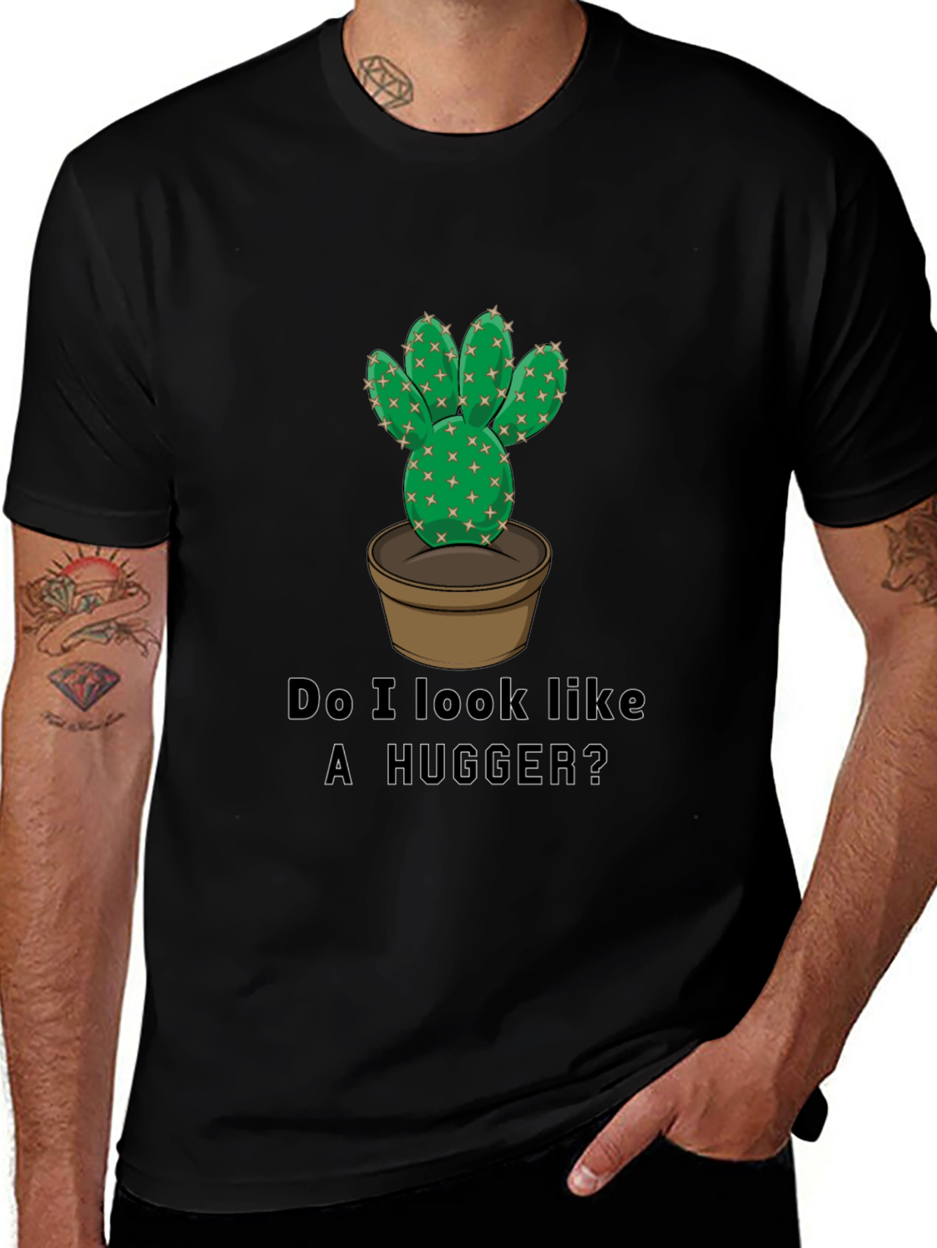 Variant 19 of Cactus Hugger Graphic T-Shirt - Funny Prickly Tee