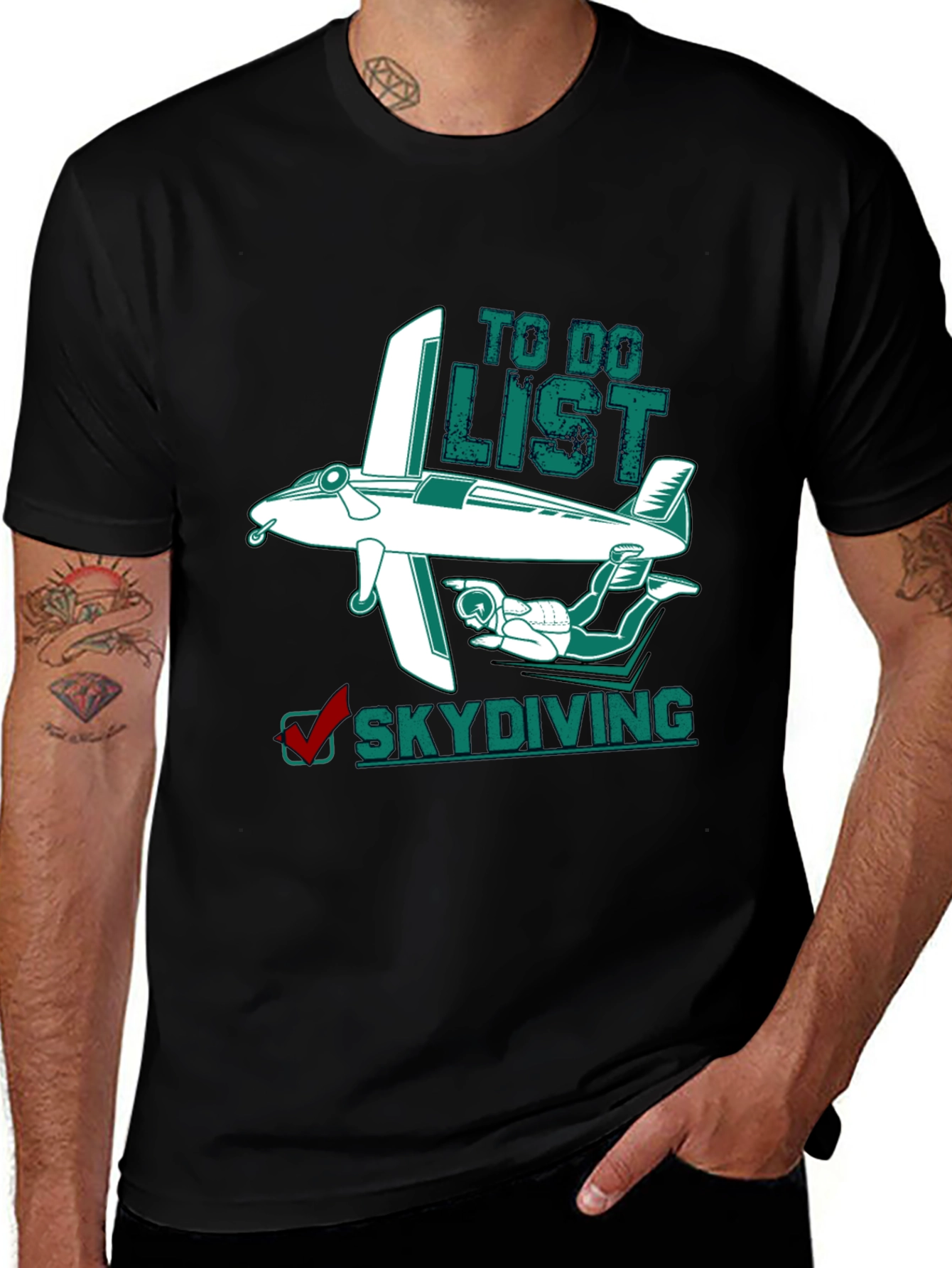 Variant 25 of Skydiving To-Do List Graphic Tee - Adventure Ready!