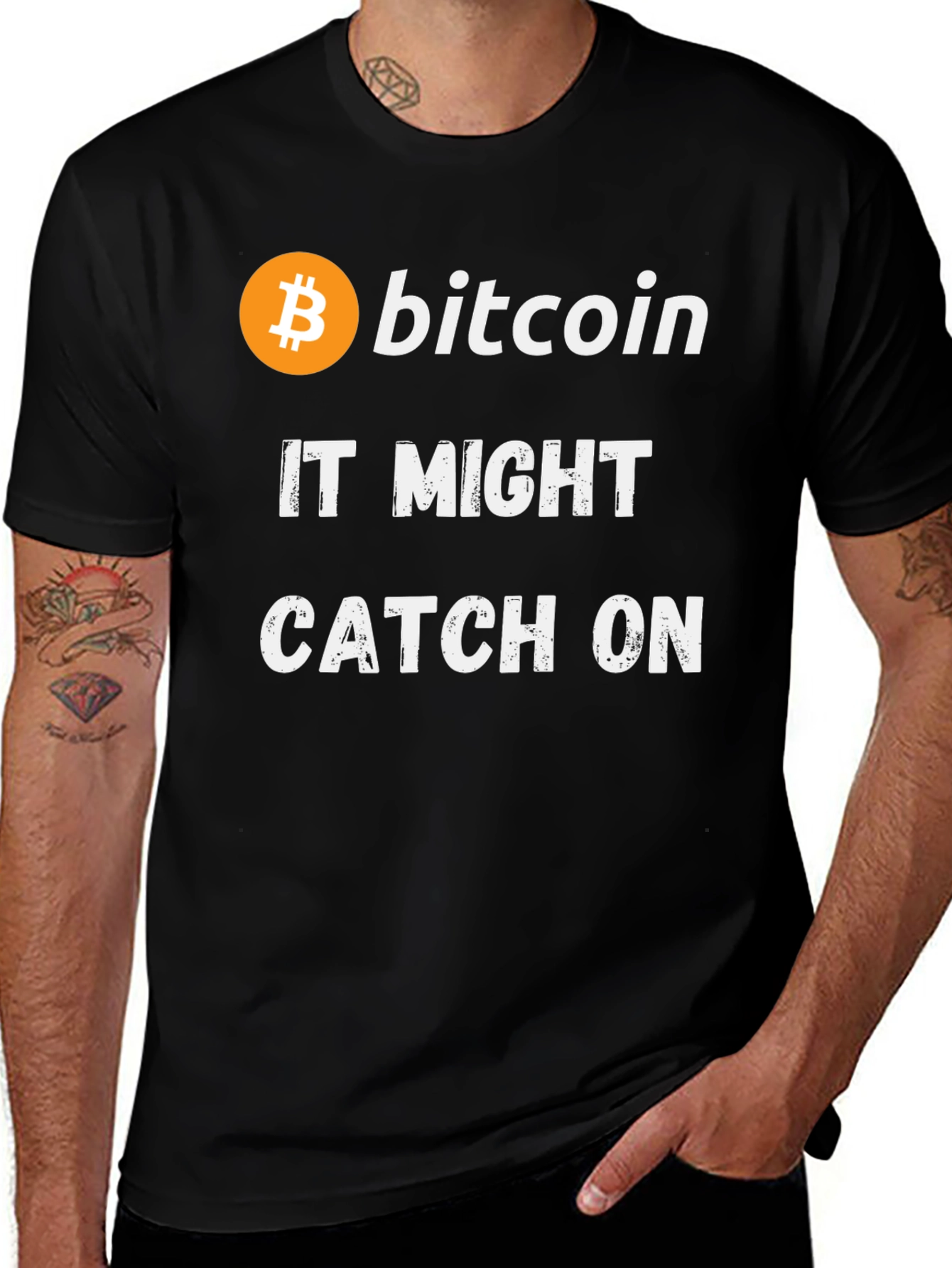 Bitcoin "It Might Catch On" Black T-Shirt