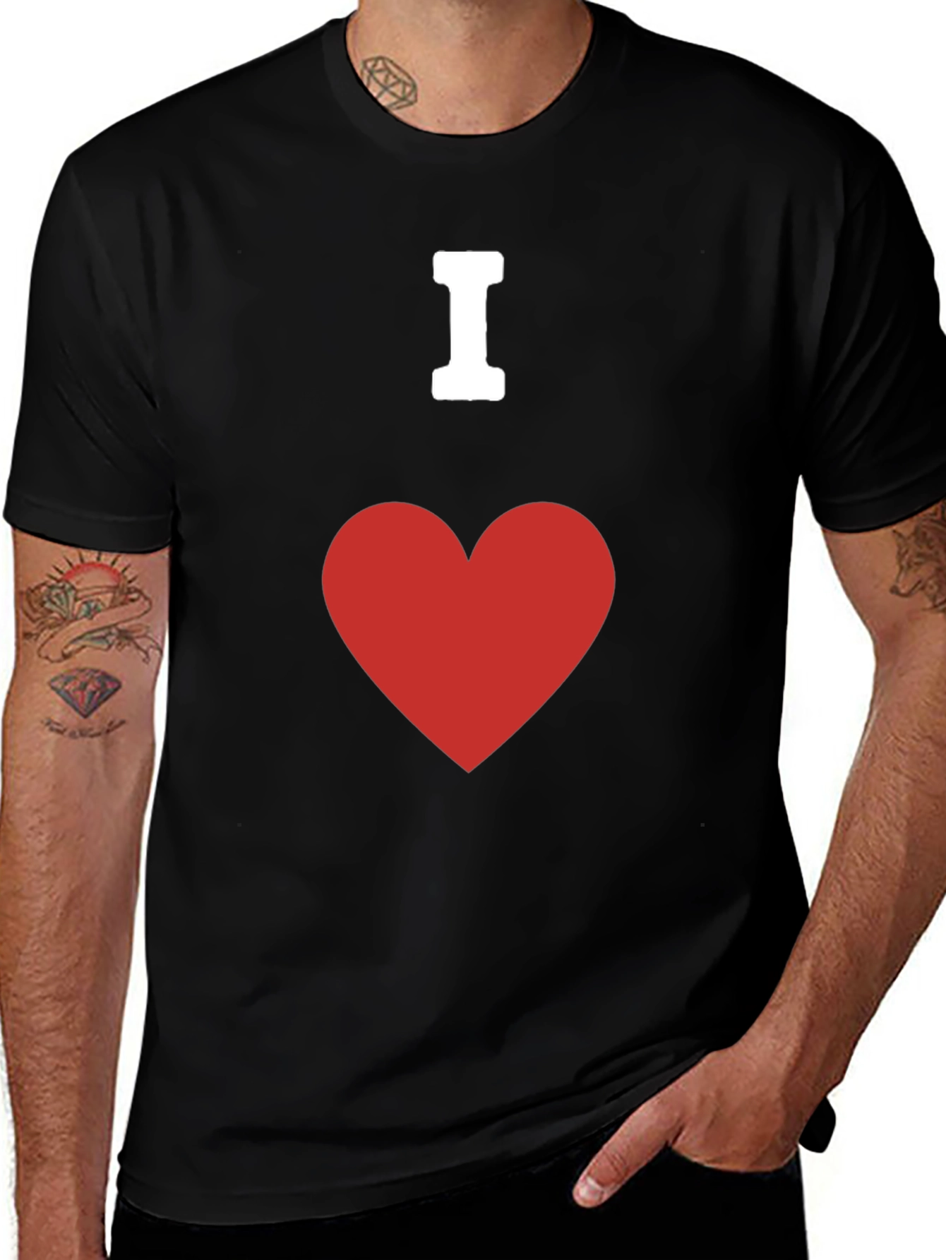 Black I Heart Graphic Tee - Classic Cotton Comfort main image