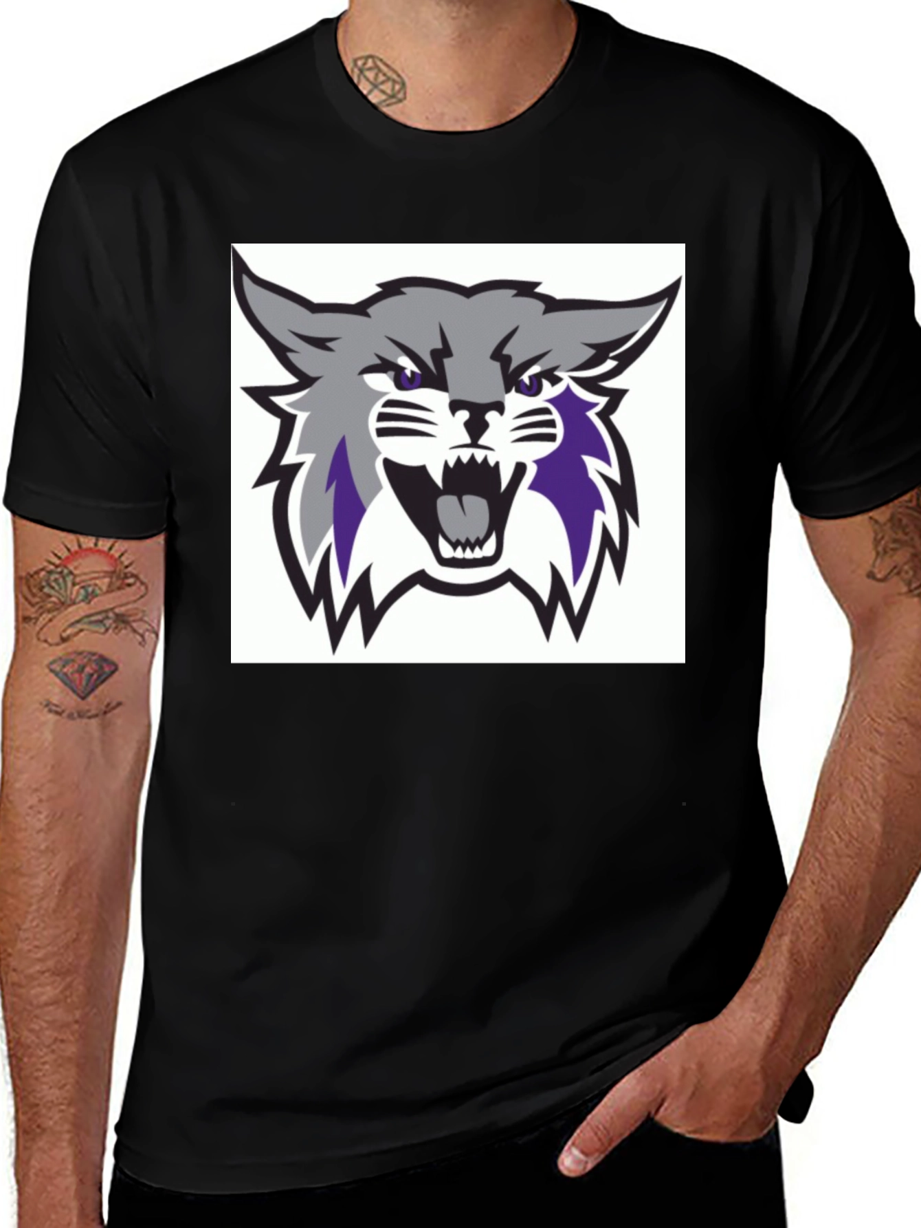 Variant 21 of Wildcat Graphic Black T-Shirt