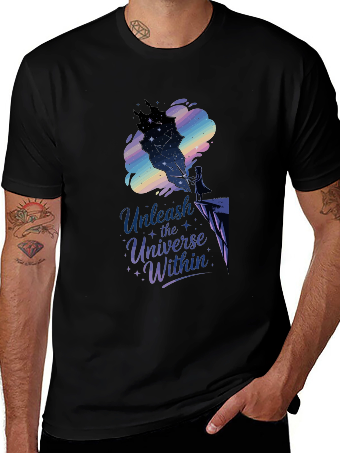 Unleash the Universe Within Black Tee