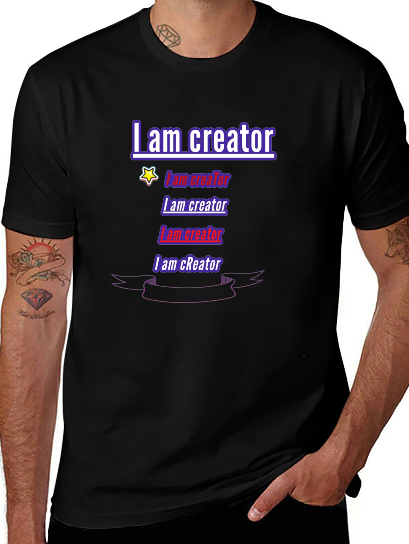 Variant 7 of I Am Creator T-Shirt - Black Graphic Tee