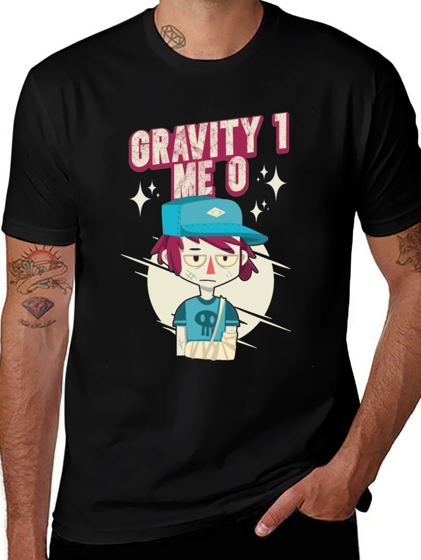 Variant 13 of Gravity 1 Me 0 T-Shirt Funny Cartoon Graphic Tee