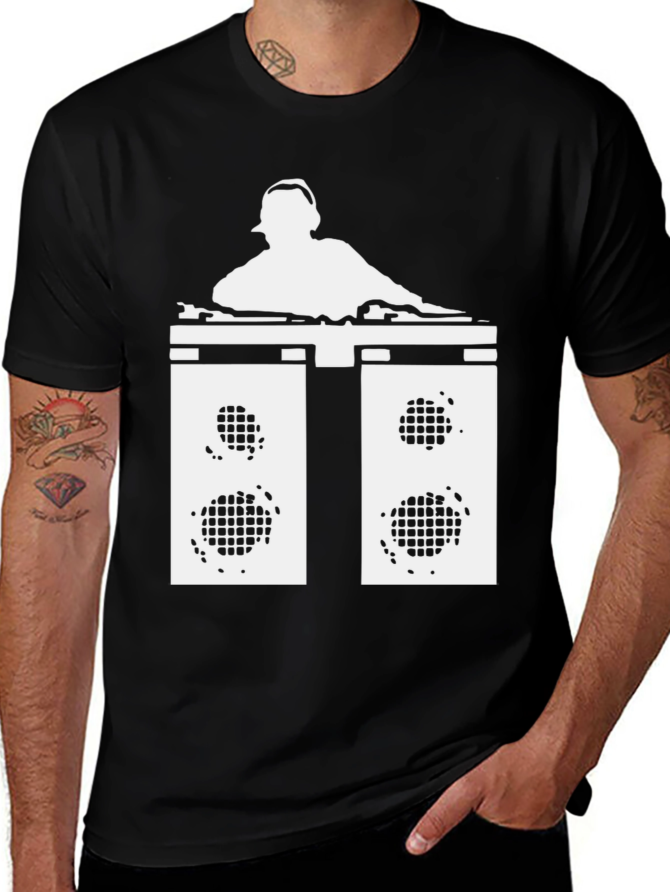 Variant 30 of DJ Music Graphic T-Shirt - Black
