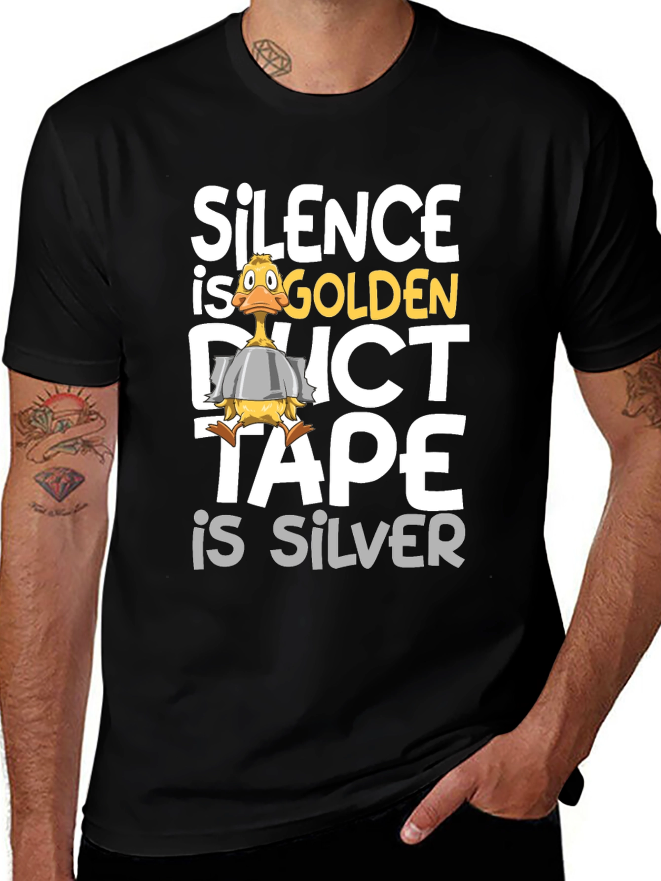 Variant 20 of Silence is Golden Duct Tape is Silver T-Shirt