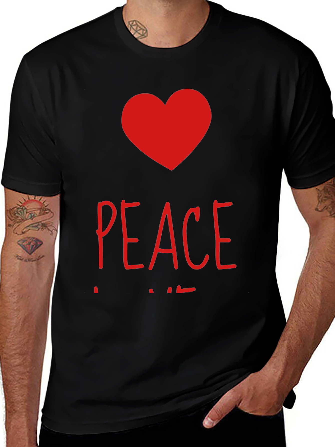 Variant 28 of Peace and Love Graphic T-Shirt