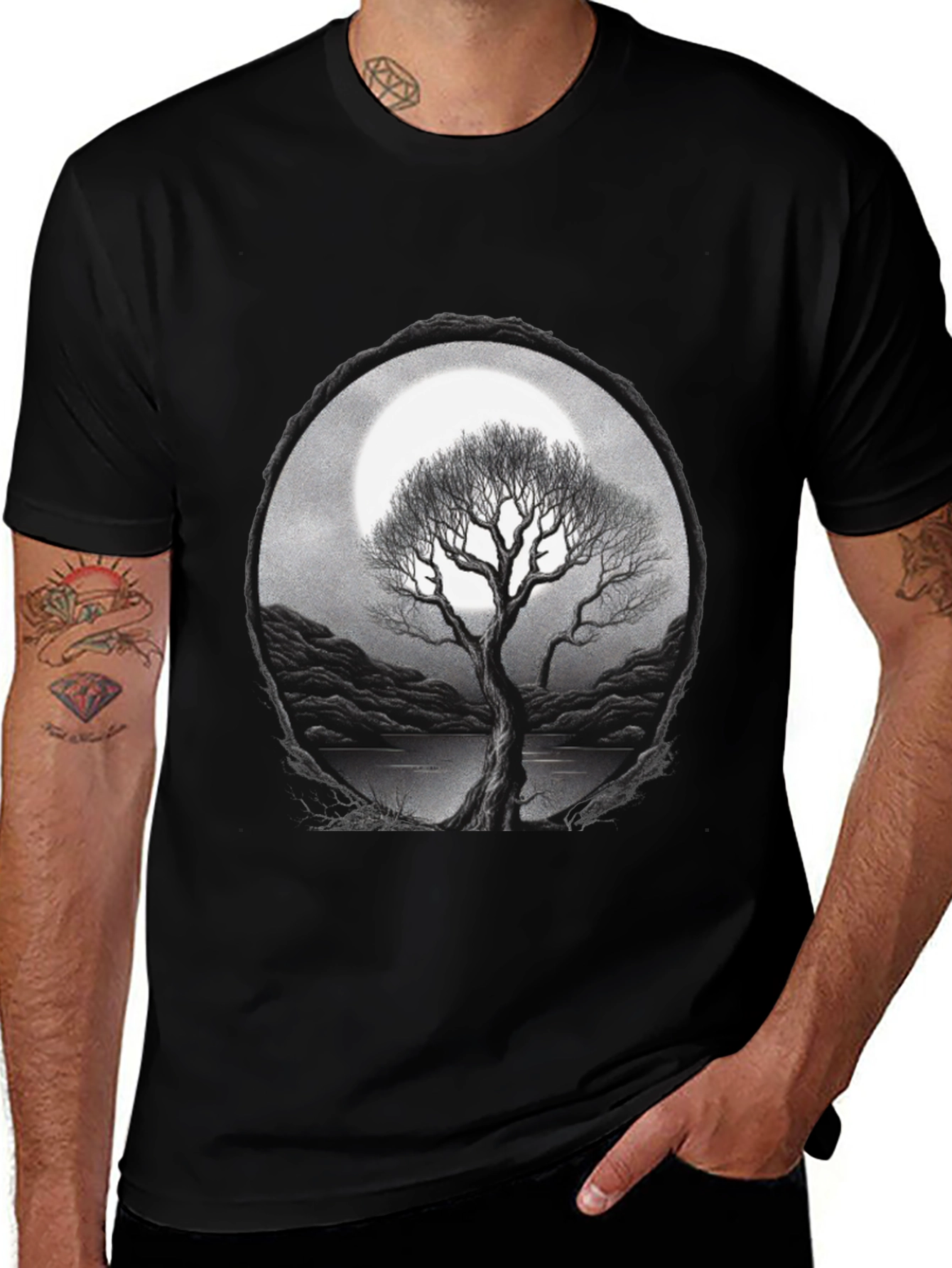 Variant 20 of Moonlit Tree Graphic Tee - Unisex