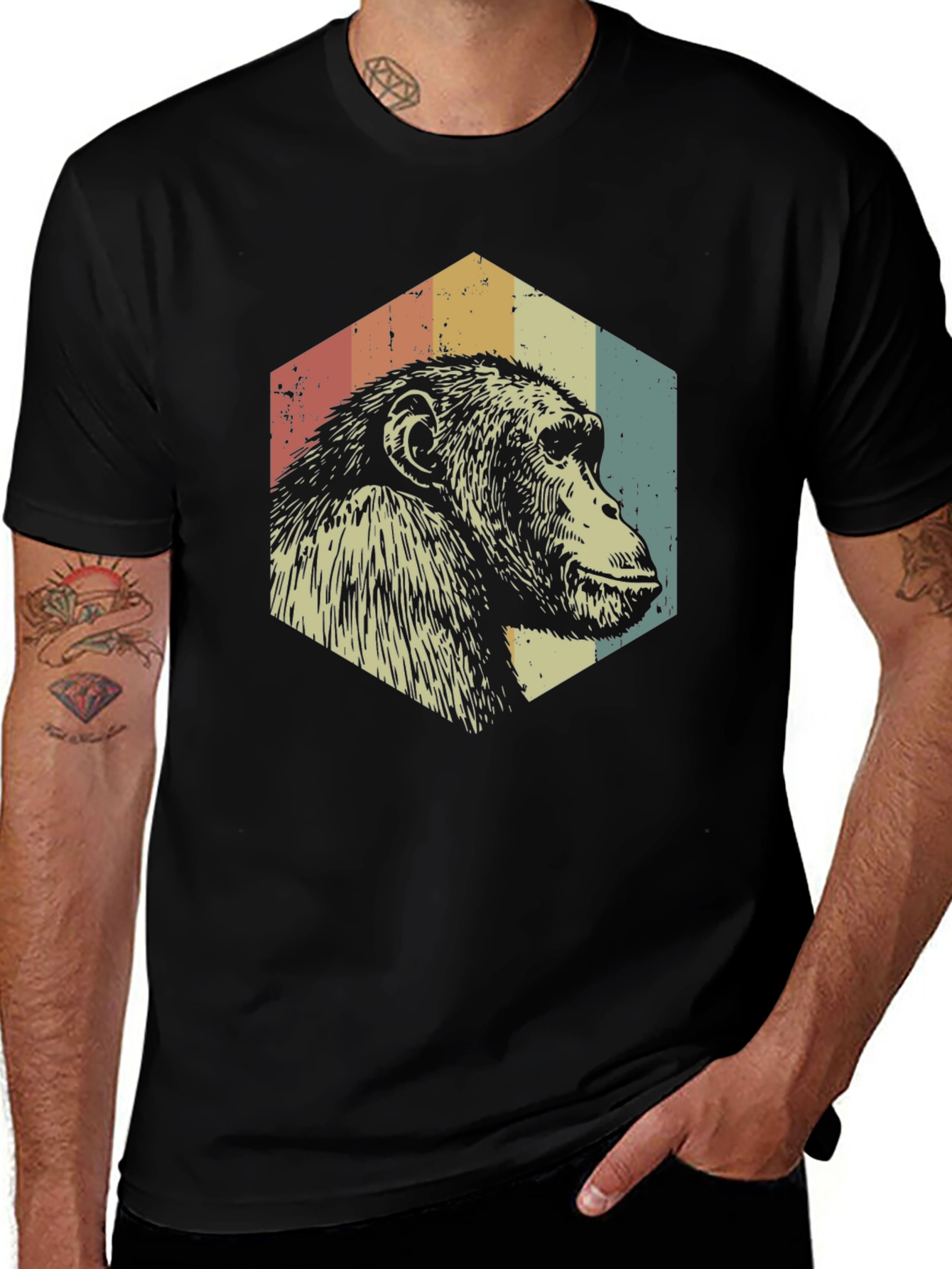 Variant 26 of Retro Chimpanzee Graphic Tee