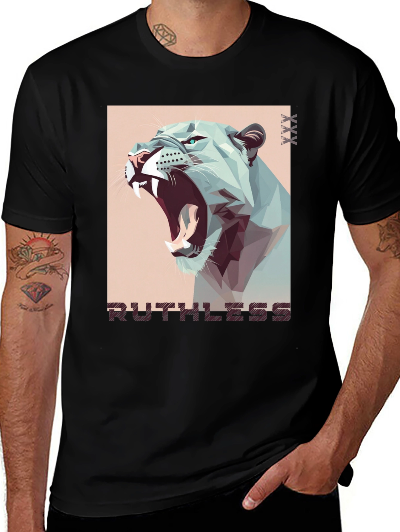 Ruthless Lion Graphic Tee - Men's Black T-Shirt