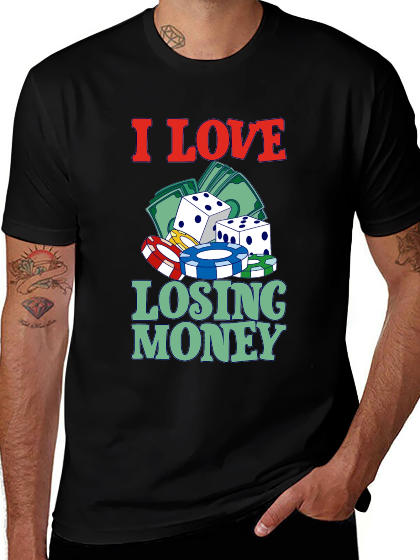 Variant 20 of I Love Losing Money Graphic Tee - Gambling T-Shirt