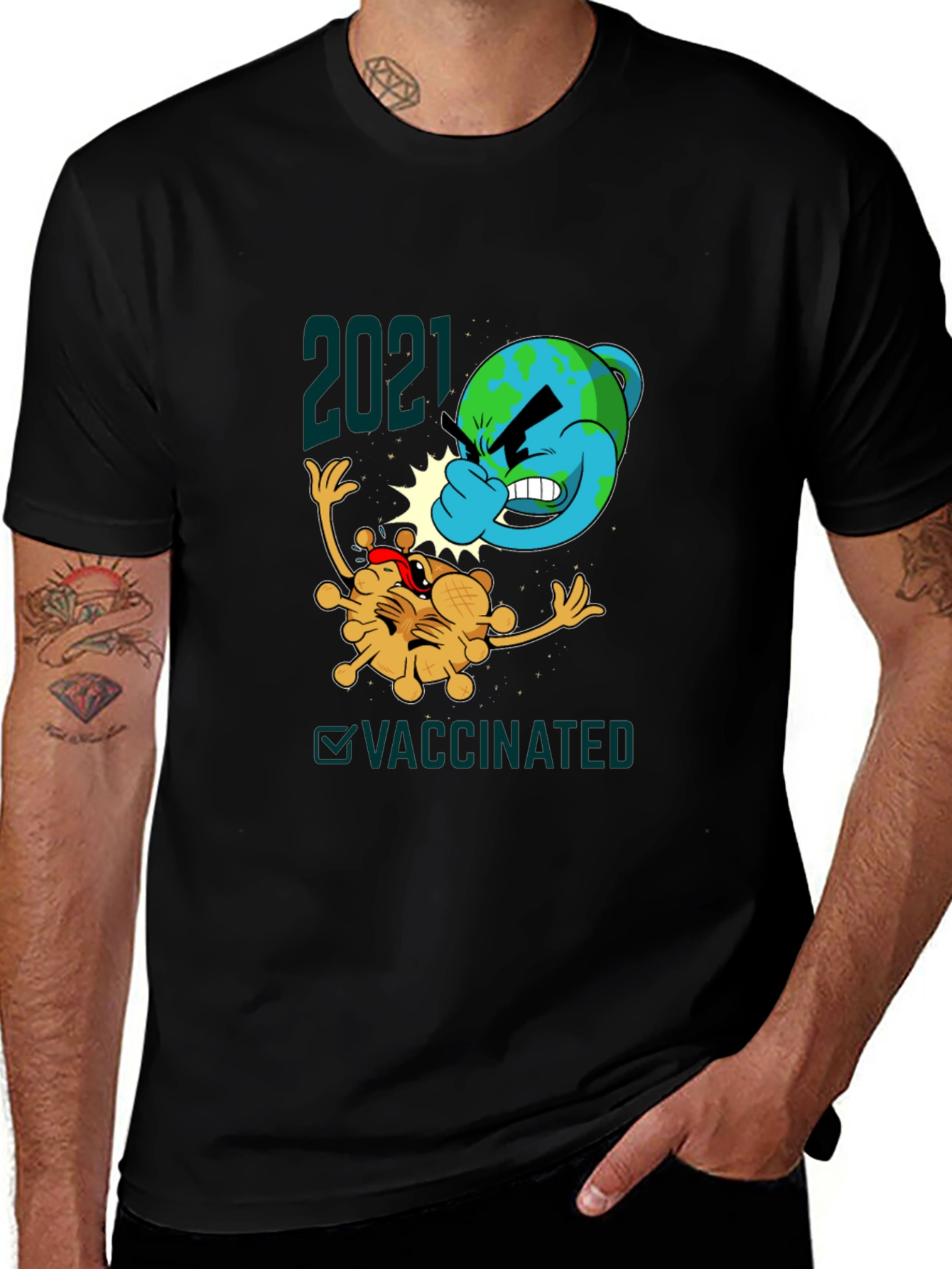 Variant 11 of 2021 Vaccinated Graphic Tee - Beat the Virus!