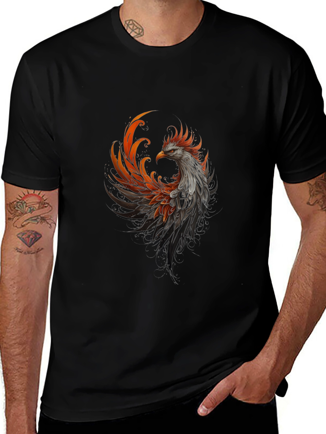 Variant 20 of Phoenix Graphic Print Black T-Shirt