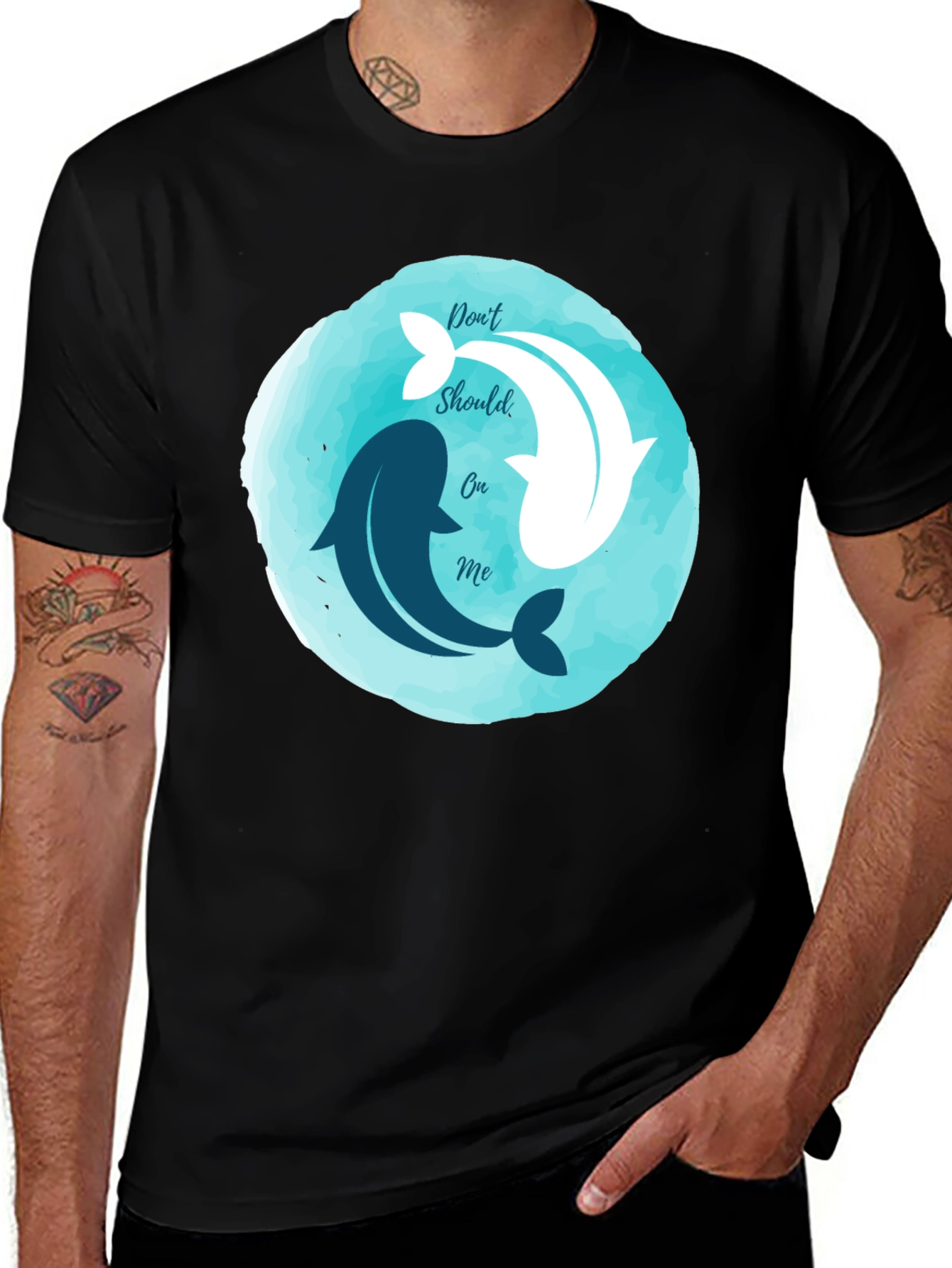 Variant 30 of Yin Yang Dolphins Graphic Tee - Relaxed Fit