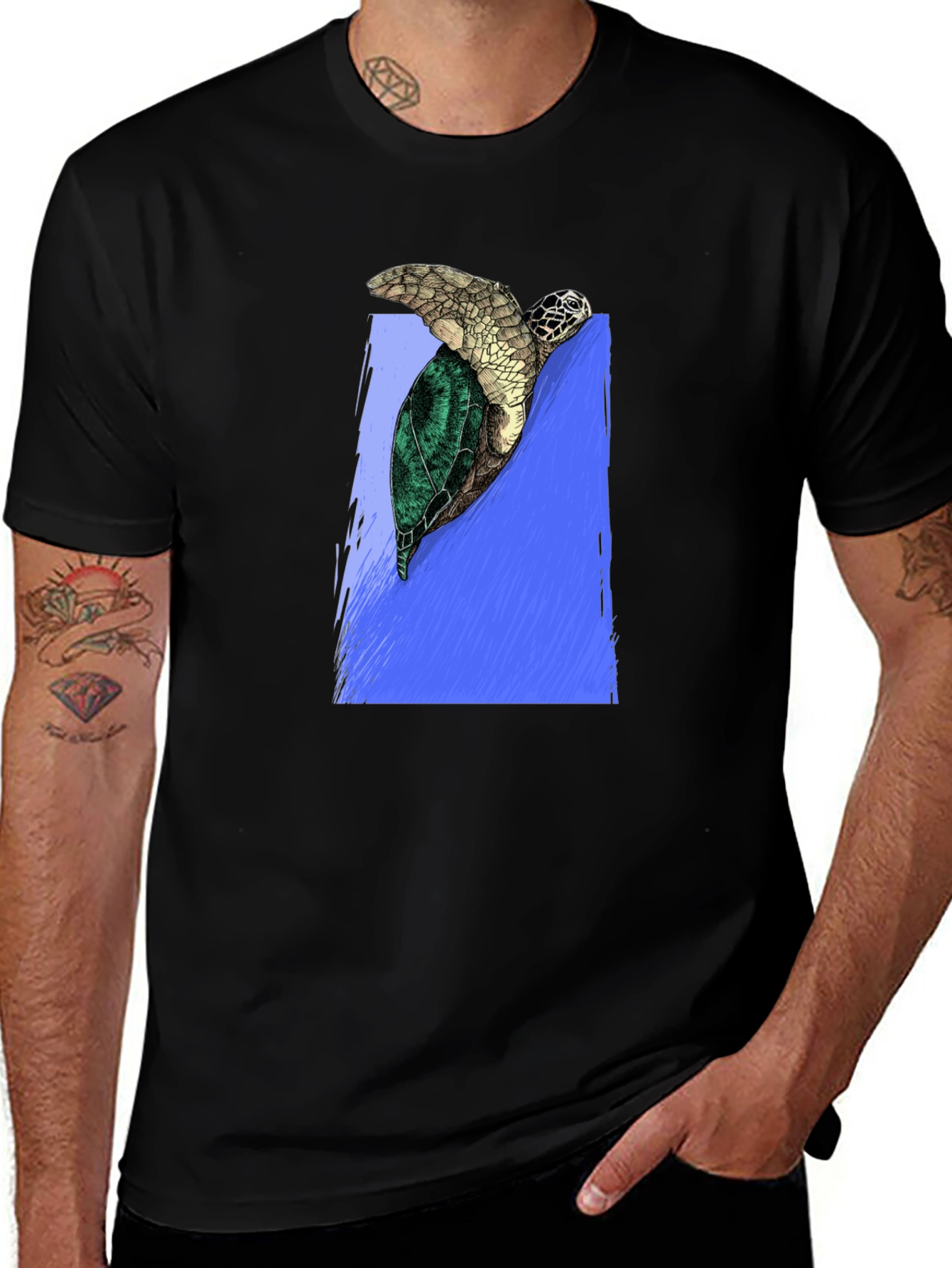 Variant 11 of Turtle Graphic Tee - Eco Friendly Style