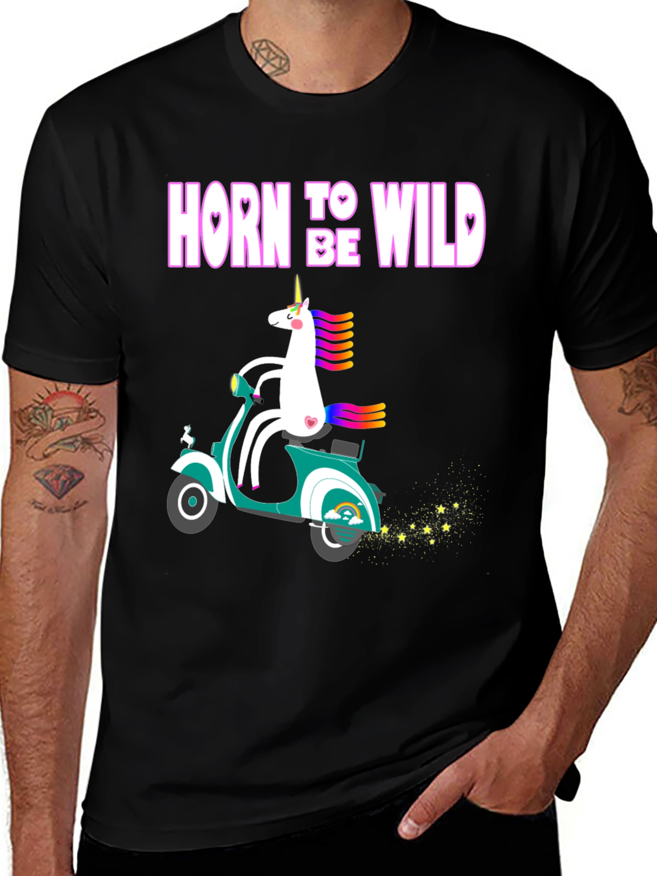 Variant 30 of Horn to Be Wild Unicorn Scooter Graphic Tee