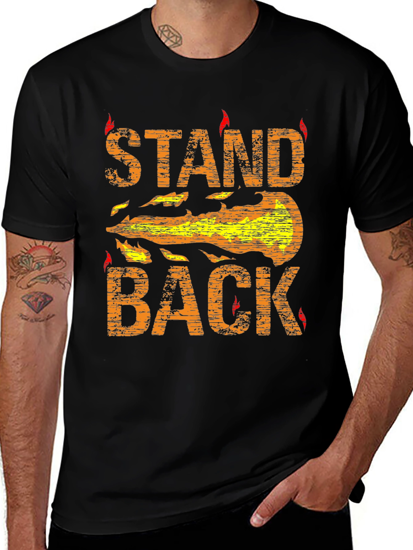 Variant 17 of Stand Back Graphic Tee - Black