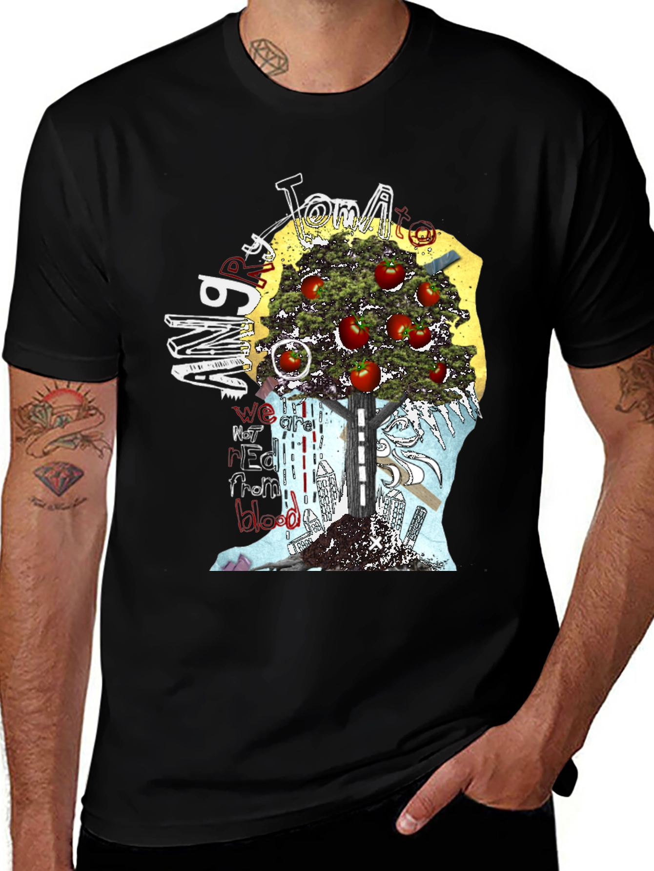 Variant 15 of Tomato Man Graphic T-Shirt - Unique Art Tee