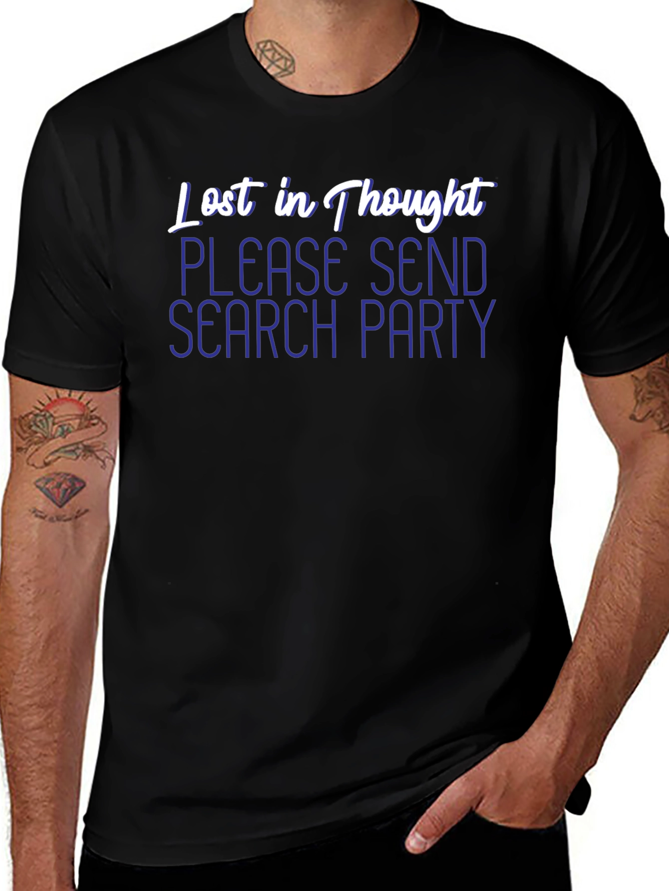Variant 23 of Lost In Thought Graphic Tee - Black