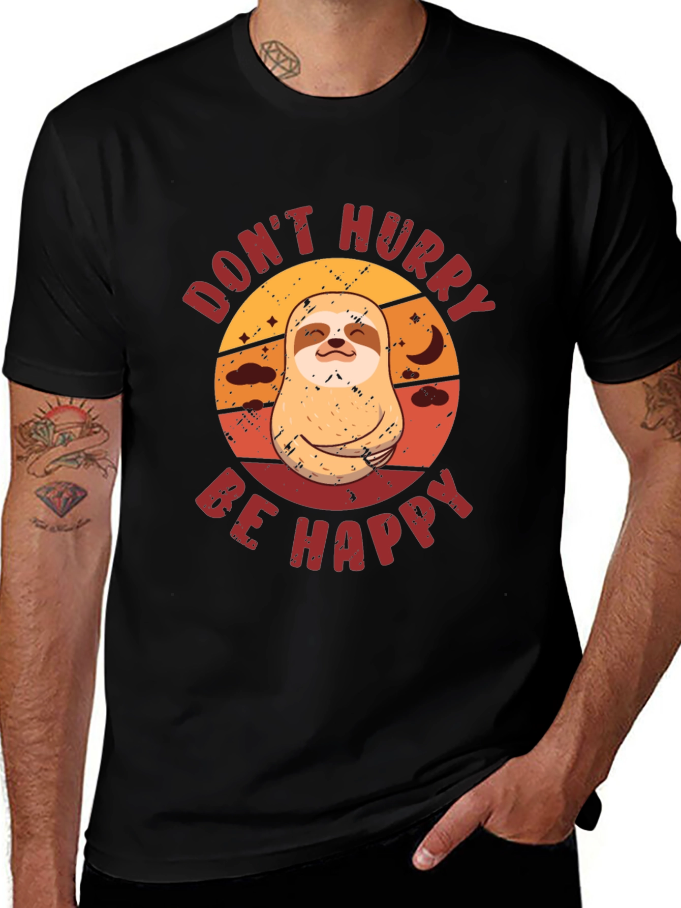 Variant 15 of Don't Hurry Be Happy Sloth Graphic Tee