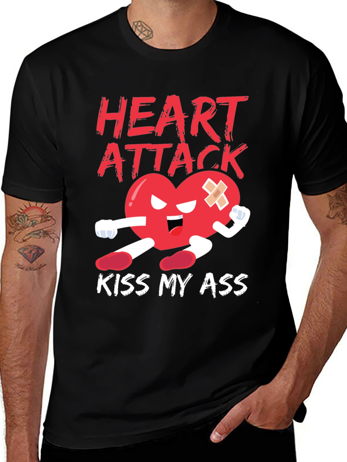 Variant 4 of Heart Attack Kiss My Ass Graphic T-Shirt