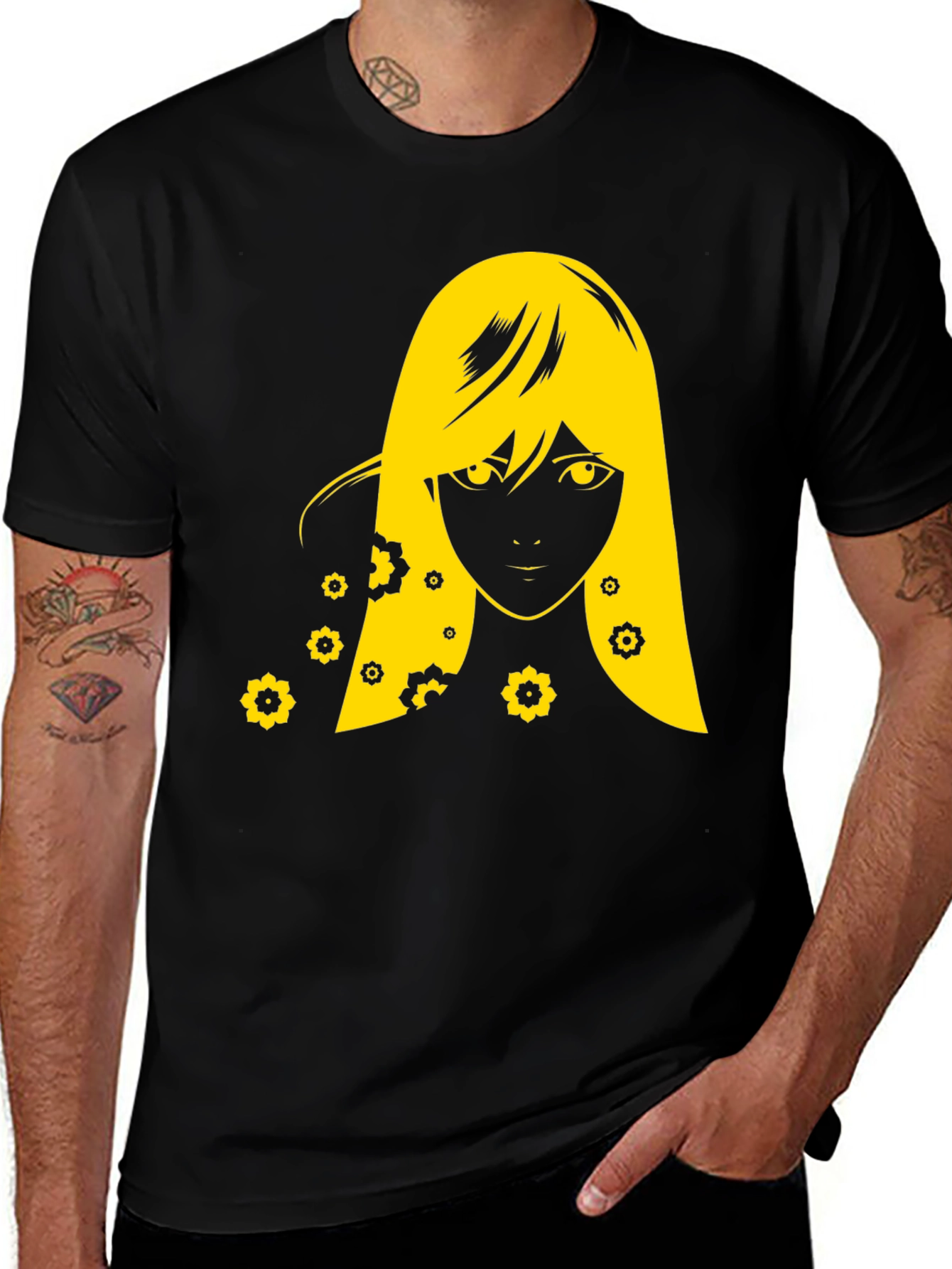 Variant 29 of Anime Girl Graphic Black T-Shirt