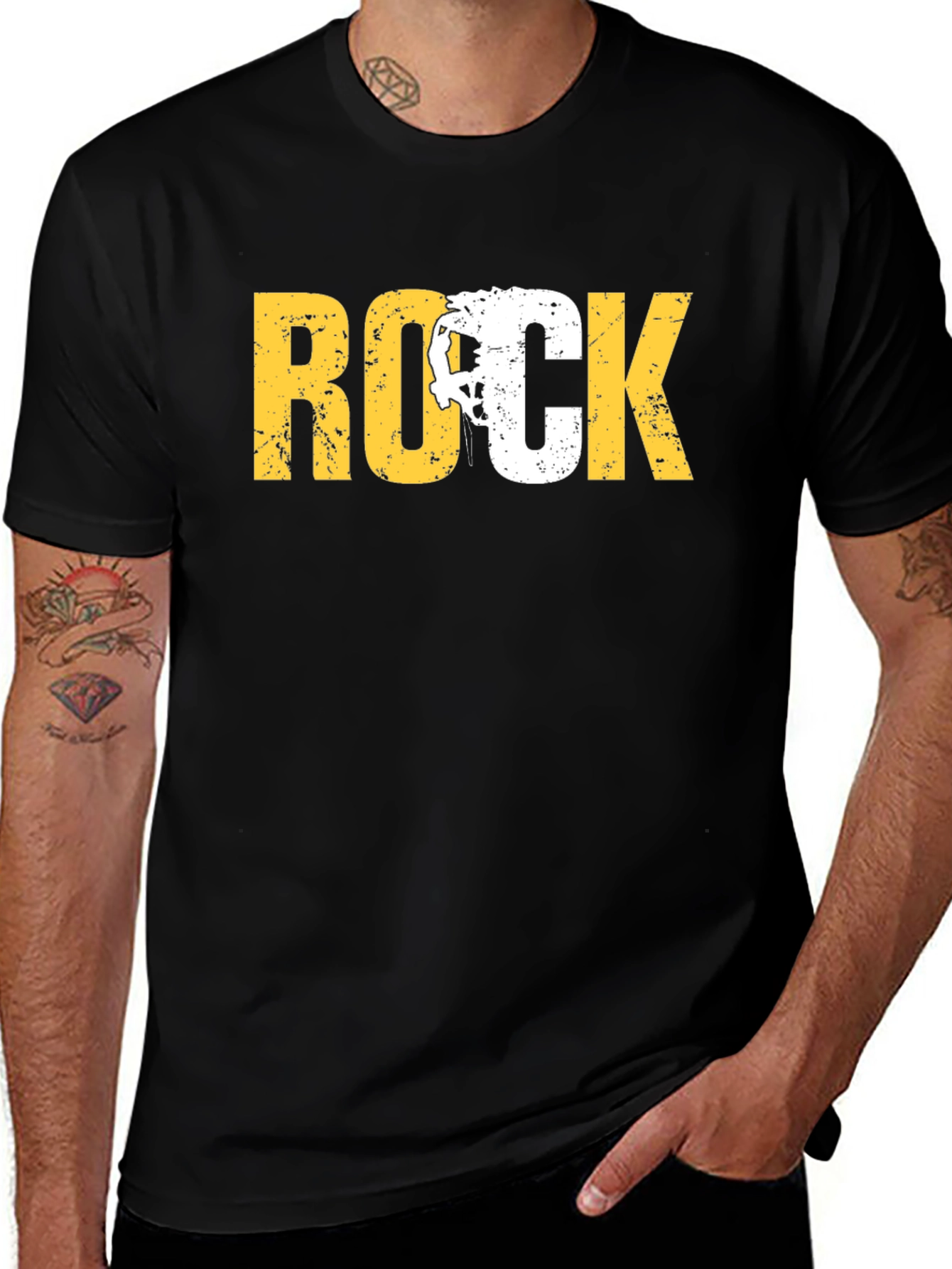 Variant 19 of Rock Climbing Graphic Black T-Shirt