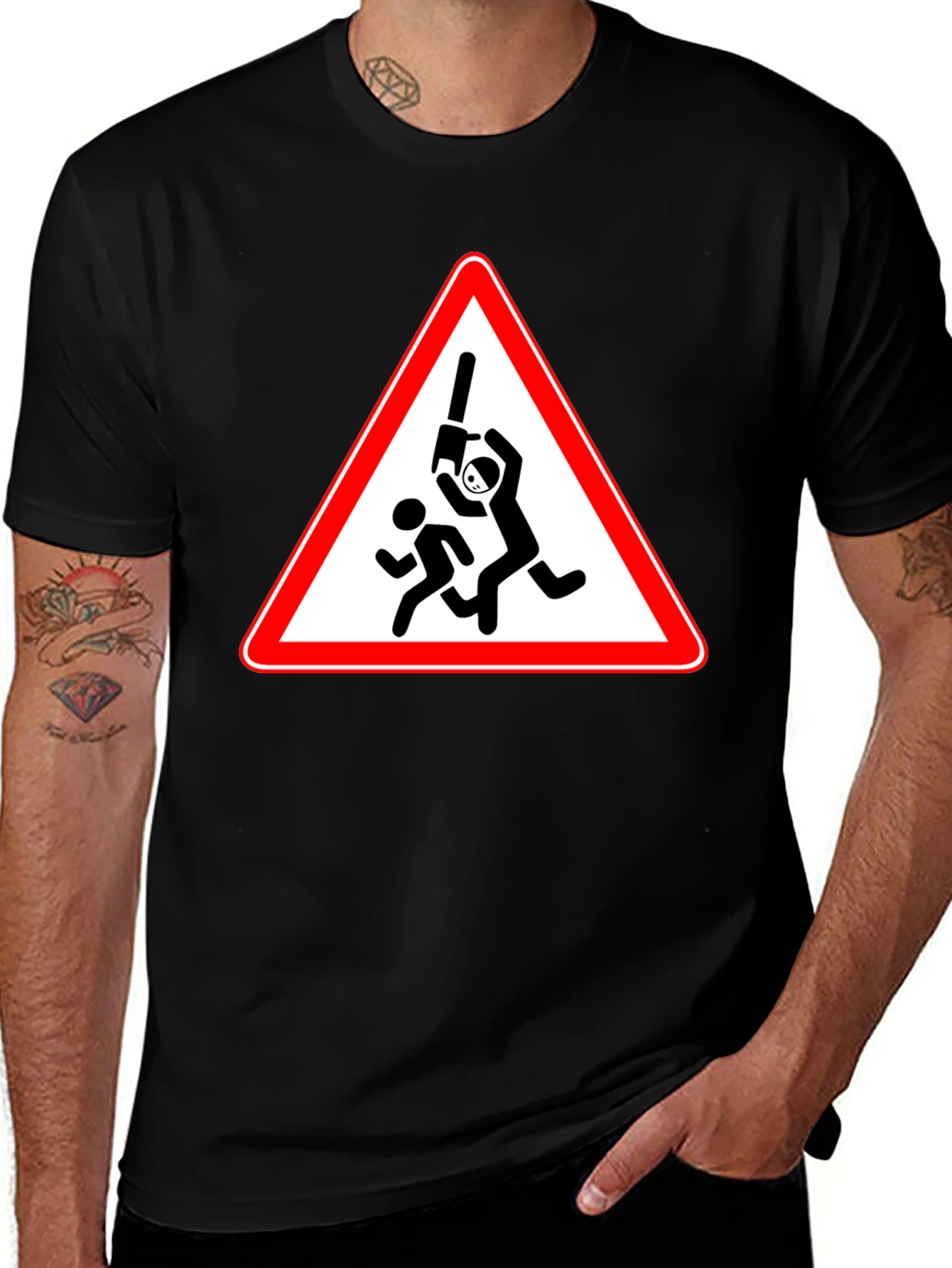 Variant 22 of Humorous Cricket Warning Black T-Shirt