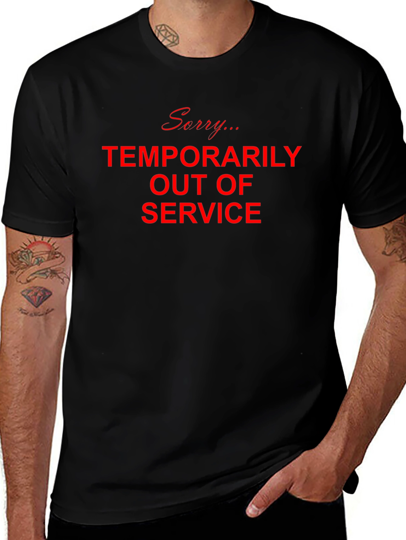 Out of Service Graphic Tee - Black Cotton Comfort