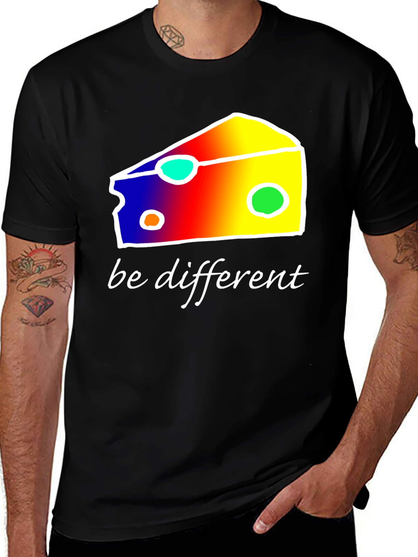 Variant 15 of Be Different Cheese Slice Graphic Tee