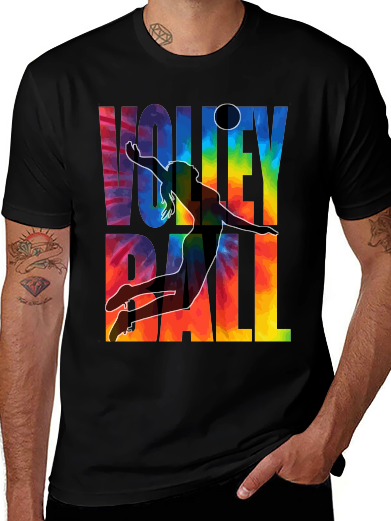 Variant 15 of Volleyball Tie-Dye Graphic T-Shirt