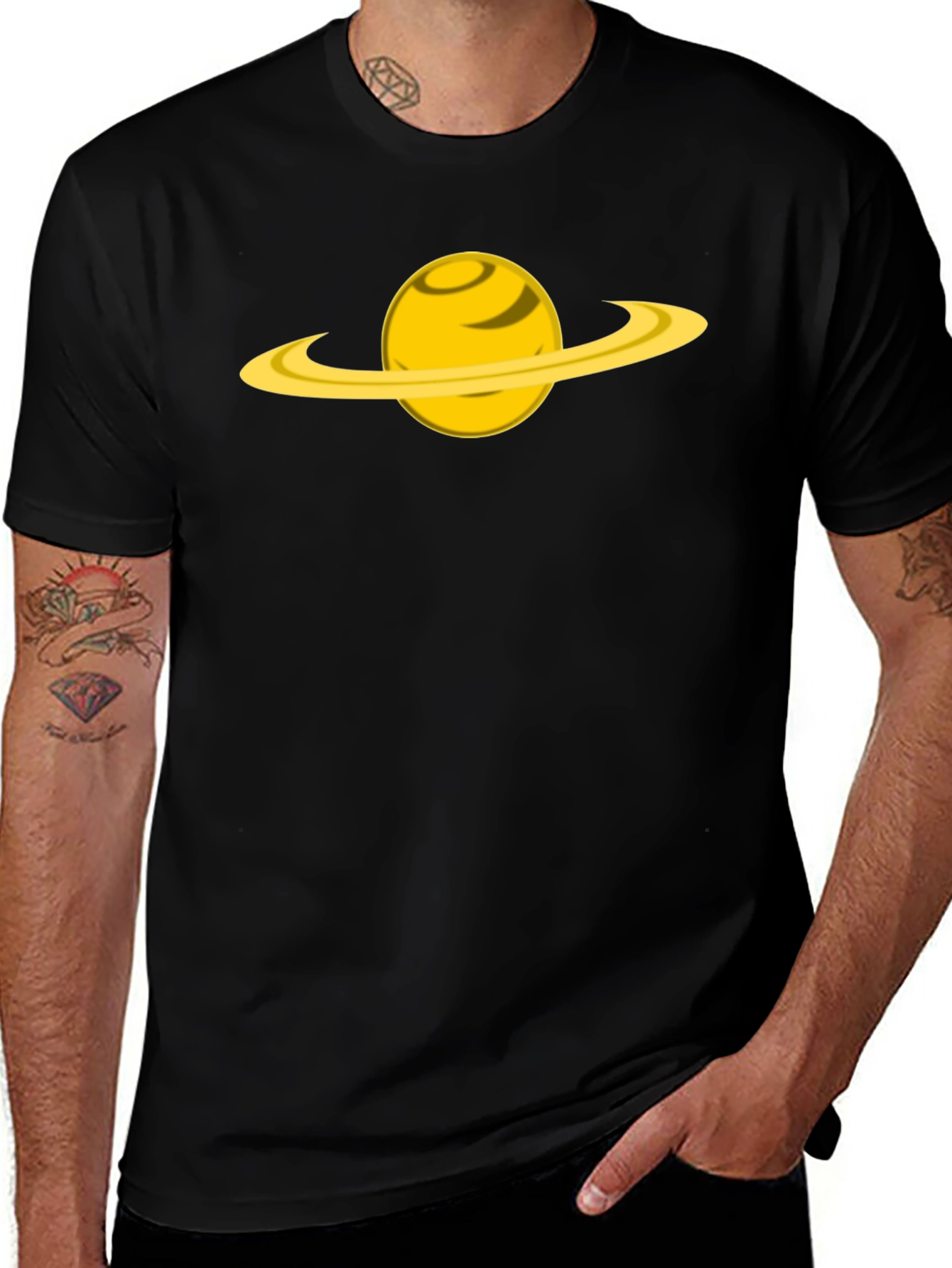 Saturn Graphic Black T-Shirt