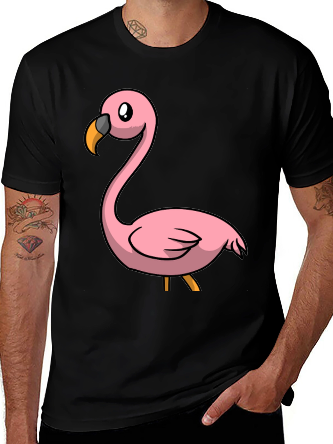 Variant 22 of Black Flamingo Graphic T-Shirt - Men's Casual Tee