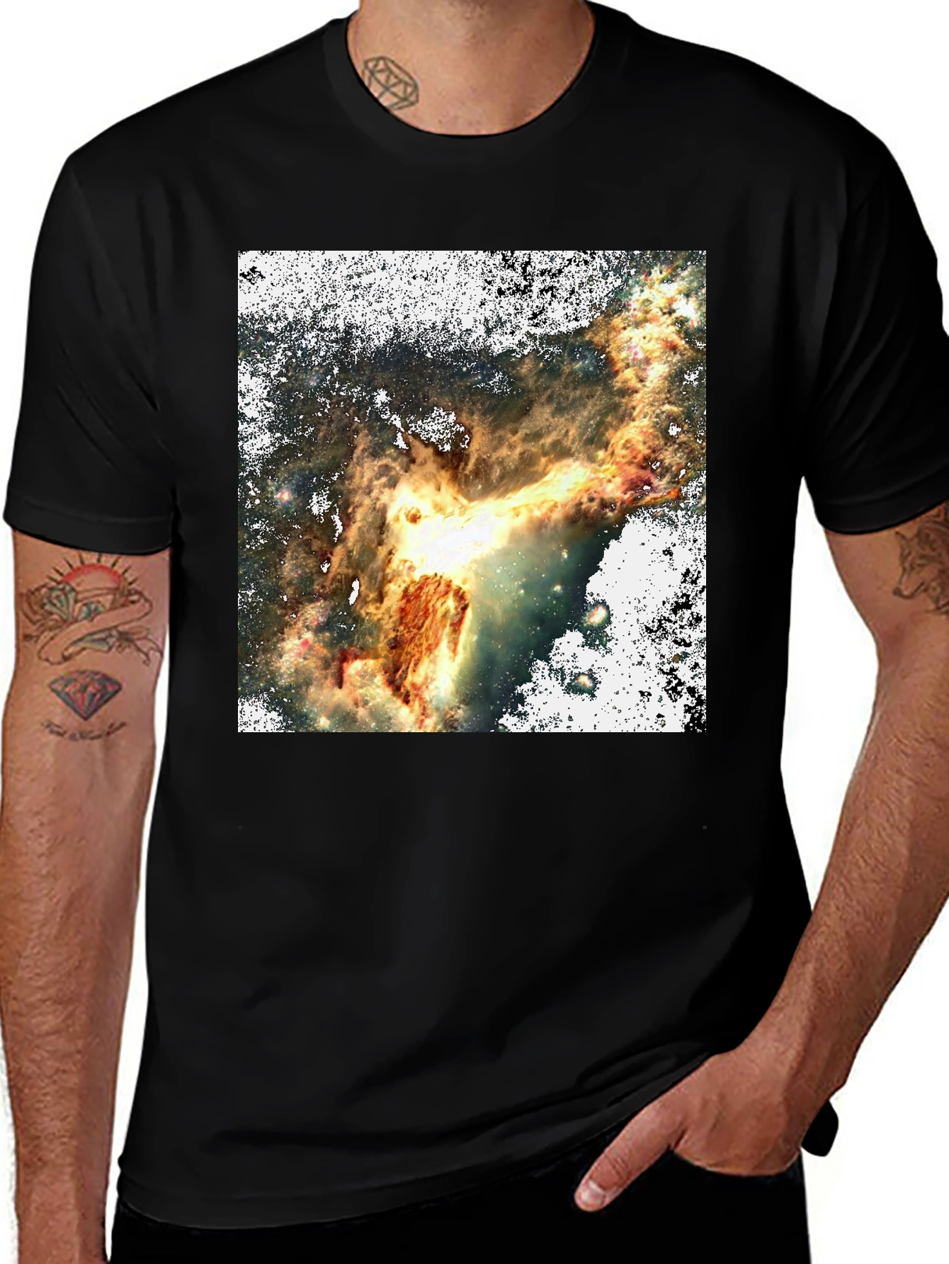 Variant 13 of Nebula Print Black T-Shirt