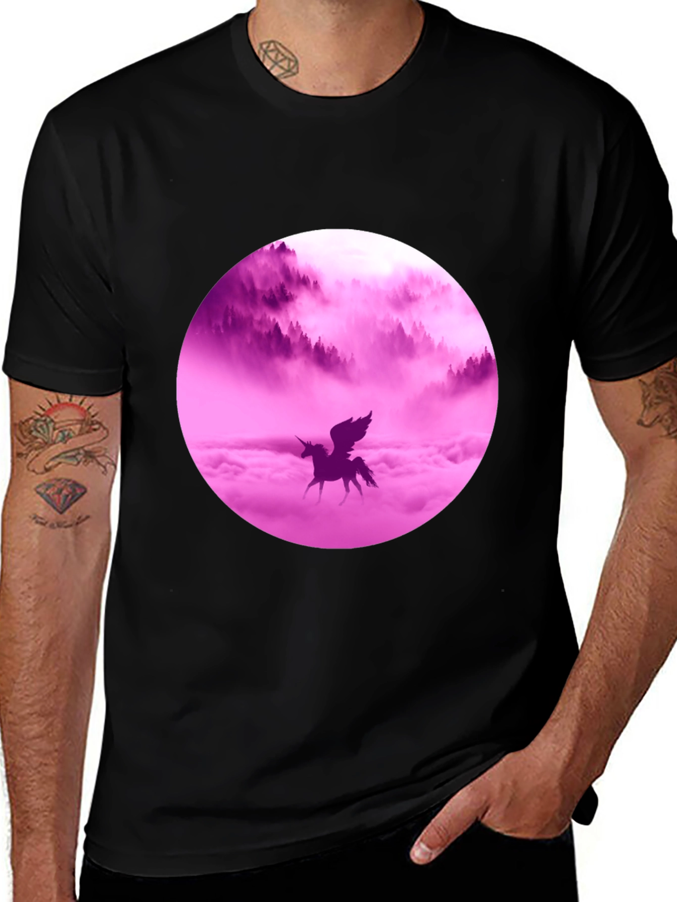 Variant 16 of Unicorn Dreams Graphic Tee - Black