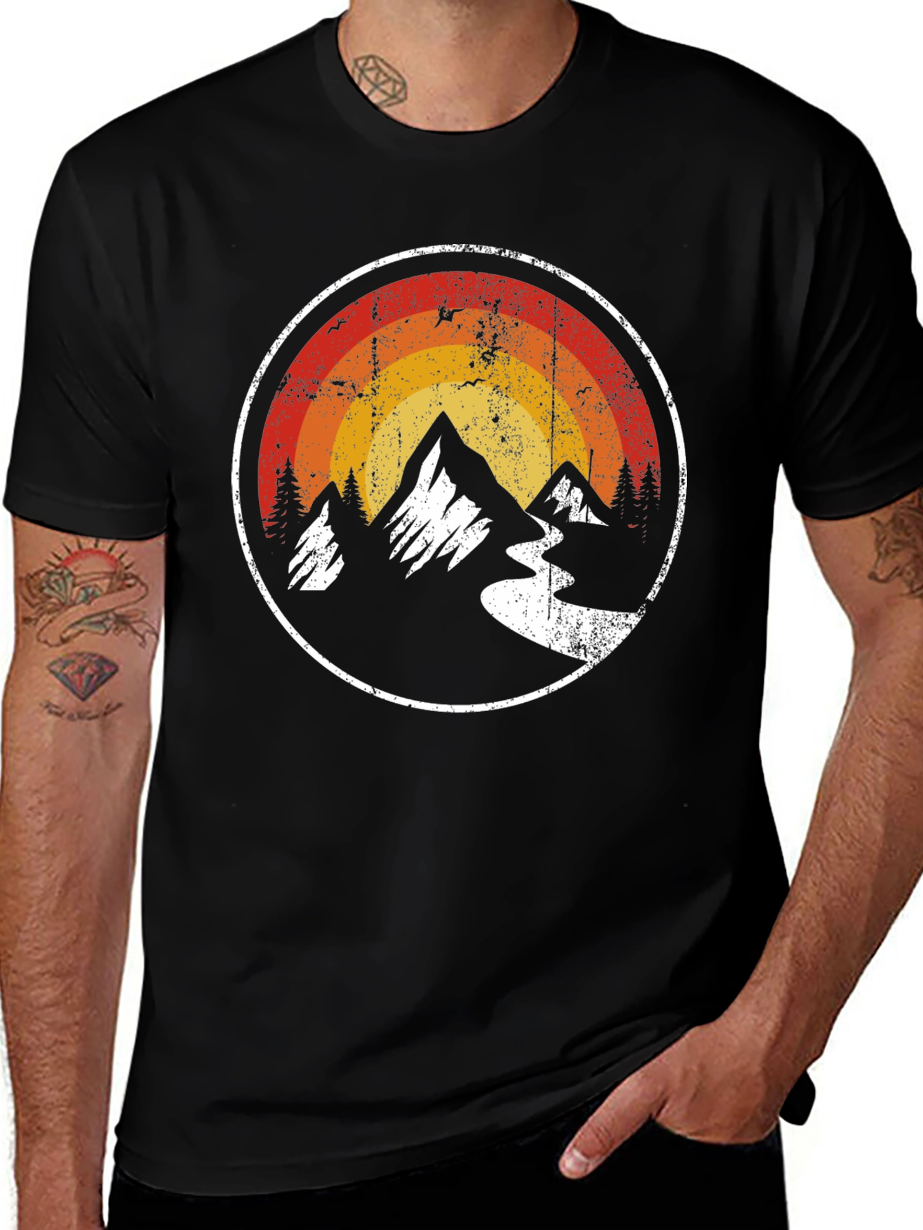 Variant 25 of Vintage Mountainscape Graphic T-Shirt