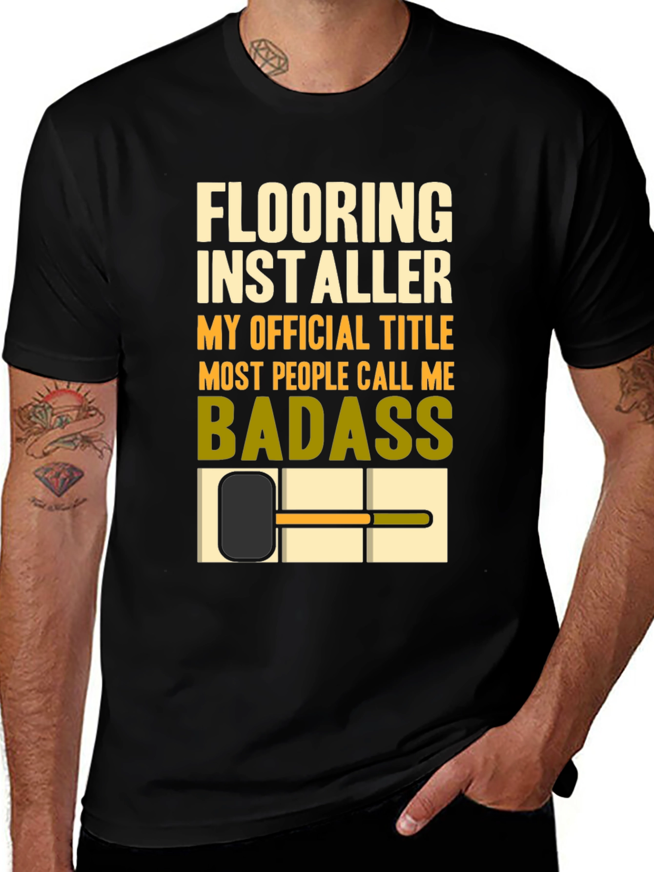 Variant 5 of Flooring Installer Badass T-Shirt